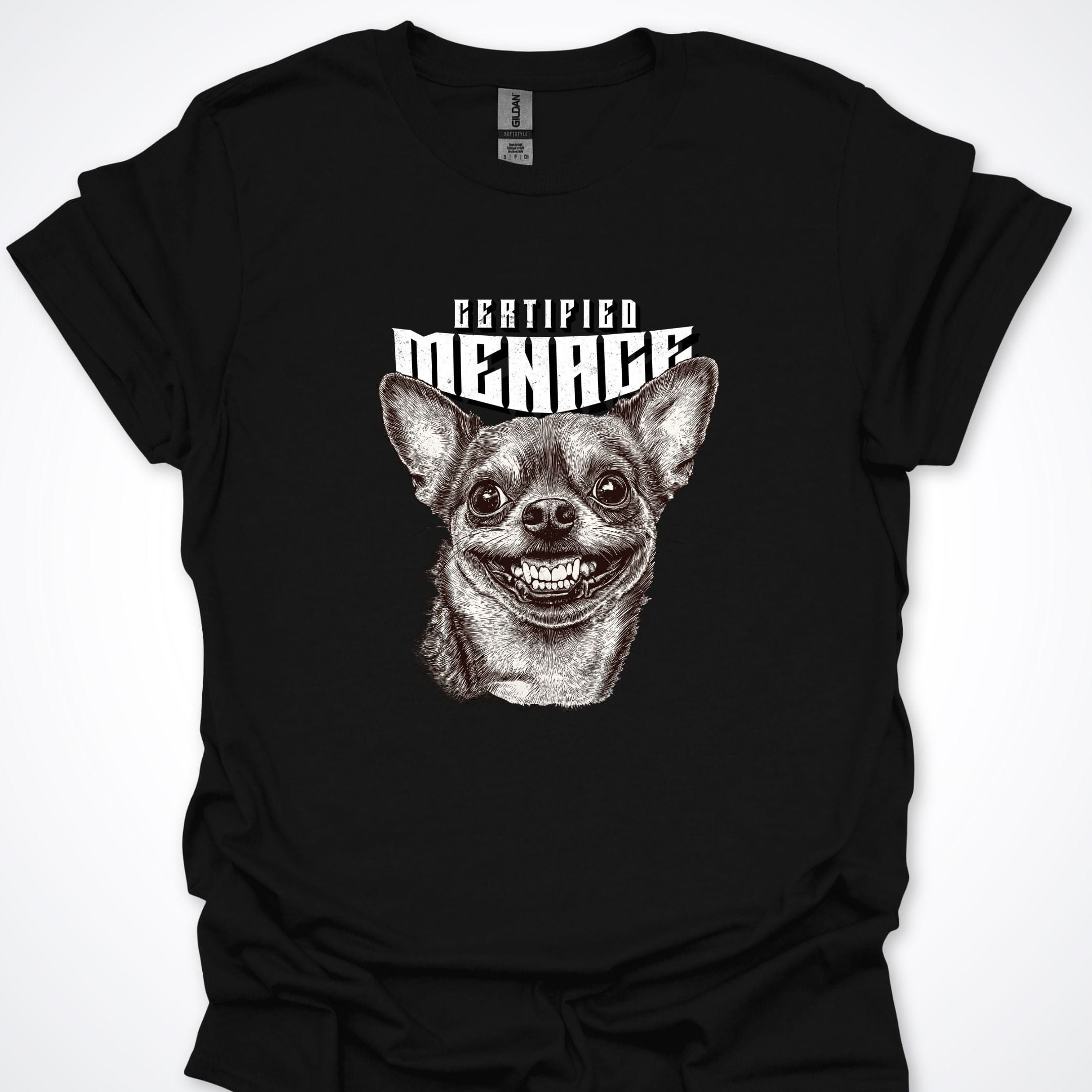 T-Shirt Black / S Certified Menace Chihuahua Premium Unisex T-Shirt ReallyintoDogs