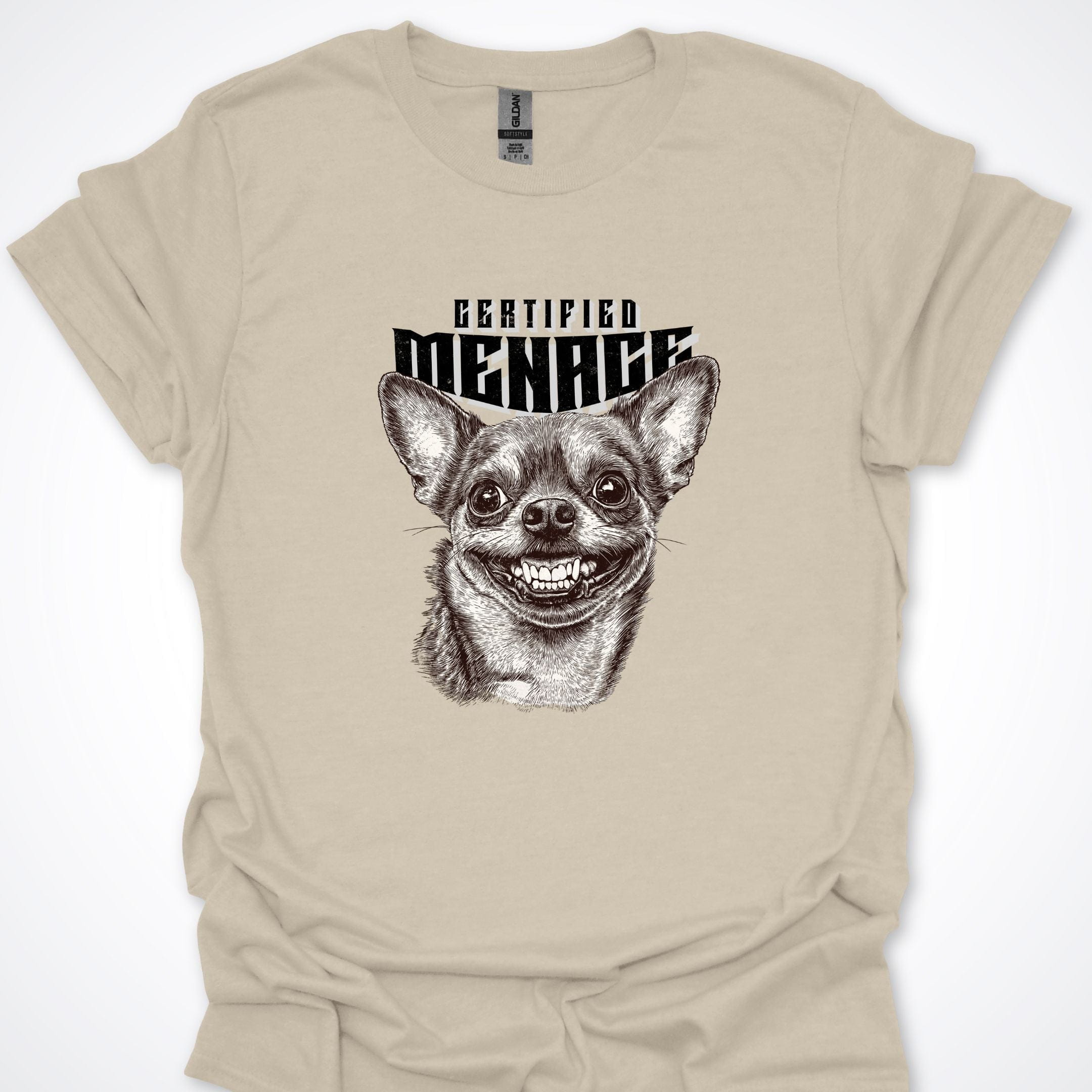 T-Shirt Natural / S Certified Menace Chihuahua Premium Unisex T-Shirt ReallyintoDogs