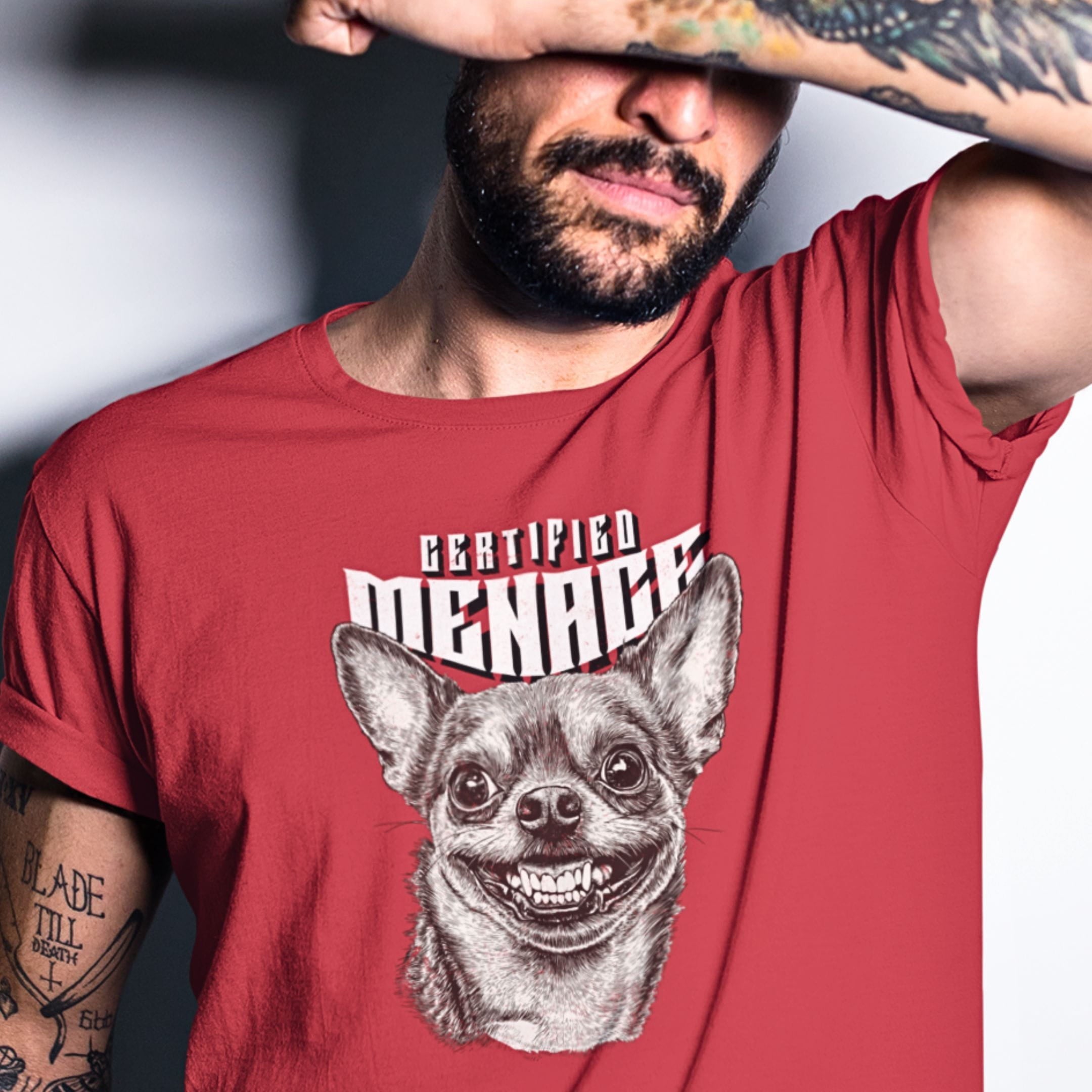 T-Shirt Certified Menace Chihuahua Premium Unisex T-Shirt ReallyintoDogs