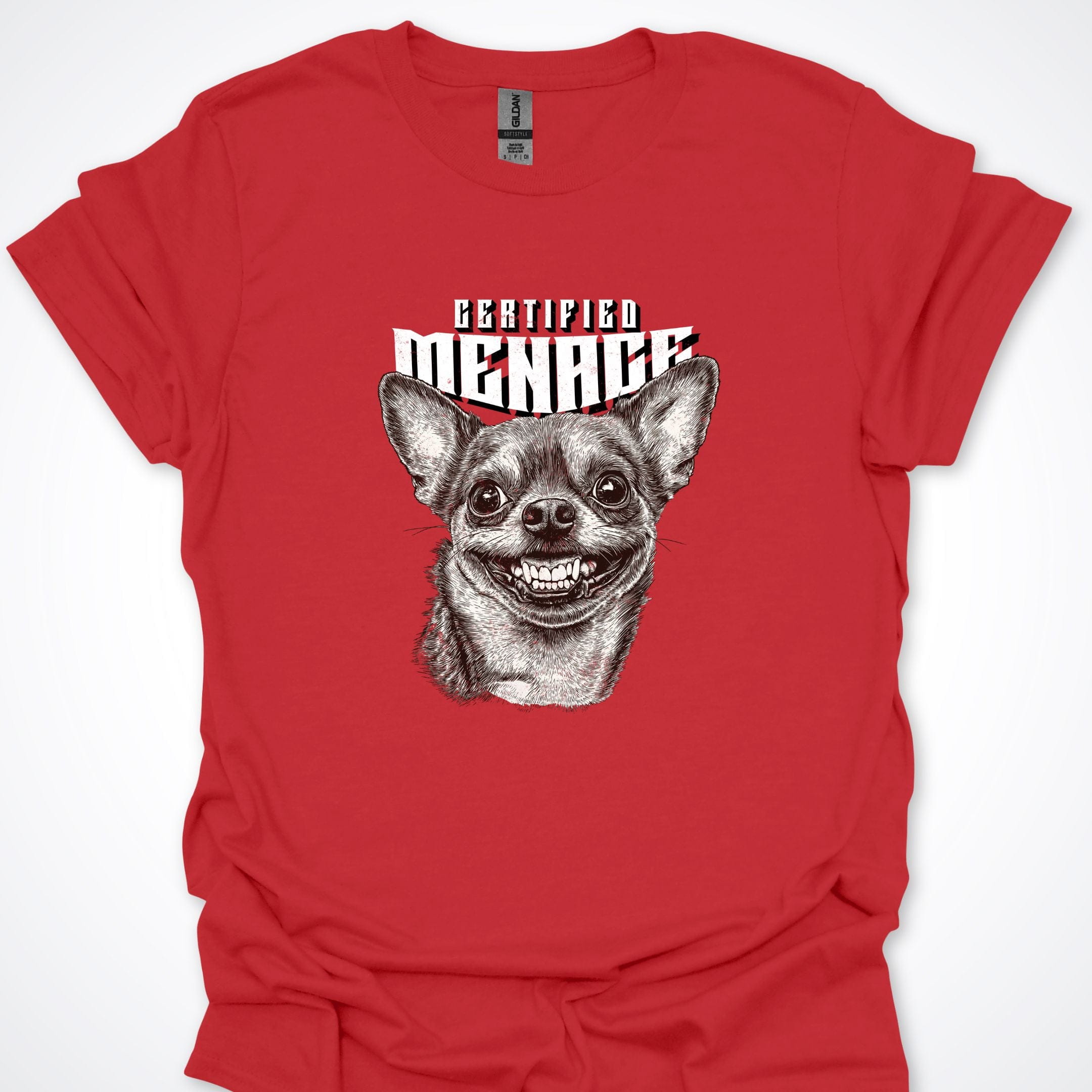 T-Shirt Red / S Certified Menace Chihuahua Premium Unisex T-Shirt ReallyintoDogs