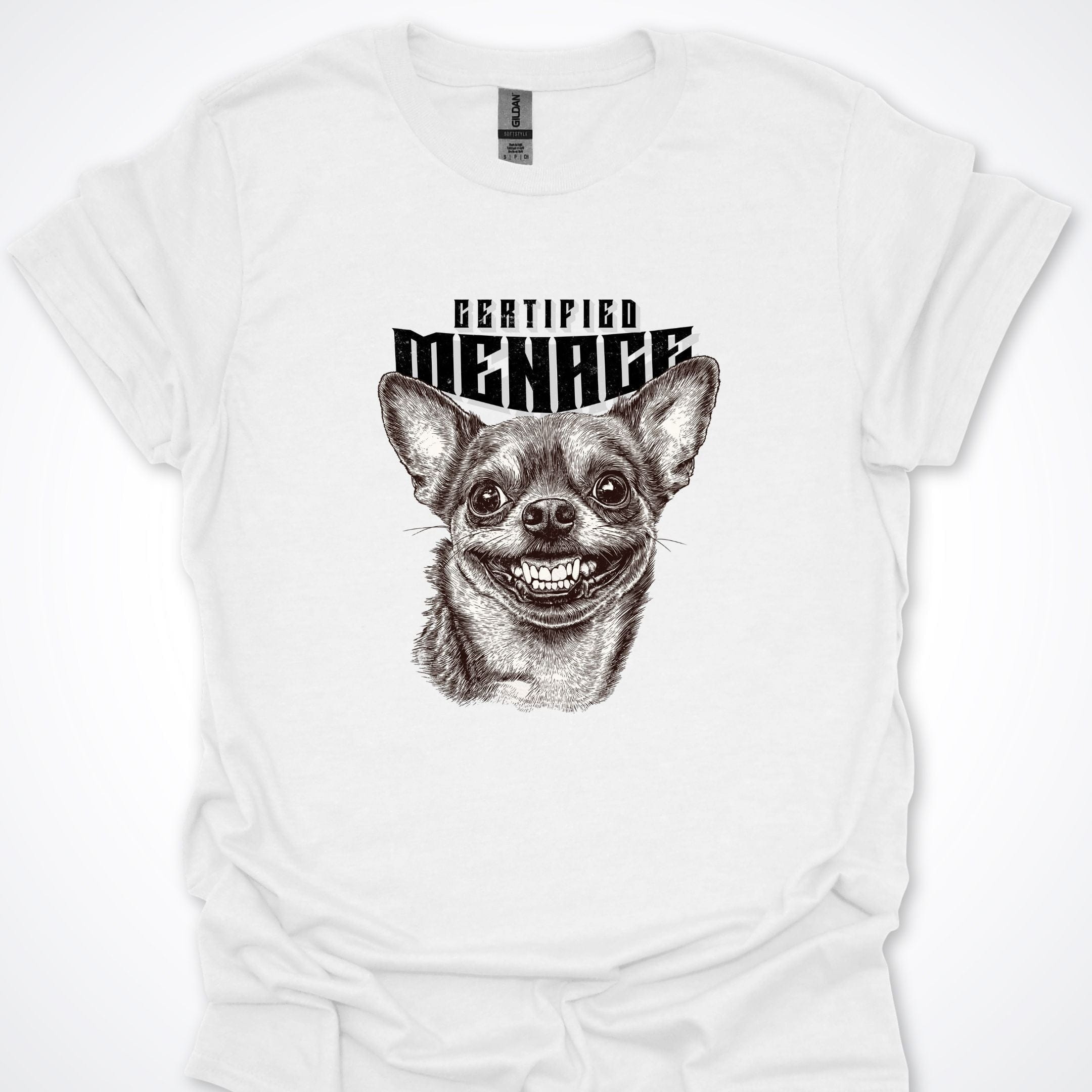 T-Shirt White / S Certified Menace Chihuahua Premium Unisex T-Shirt ReallyintoDogs