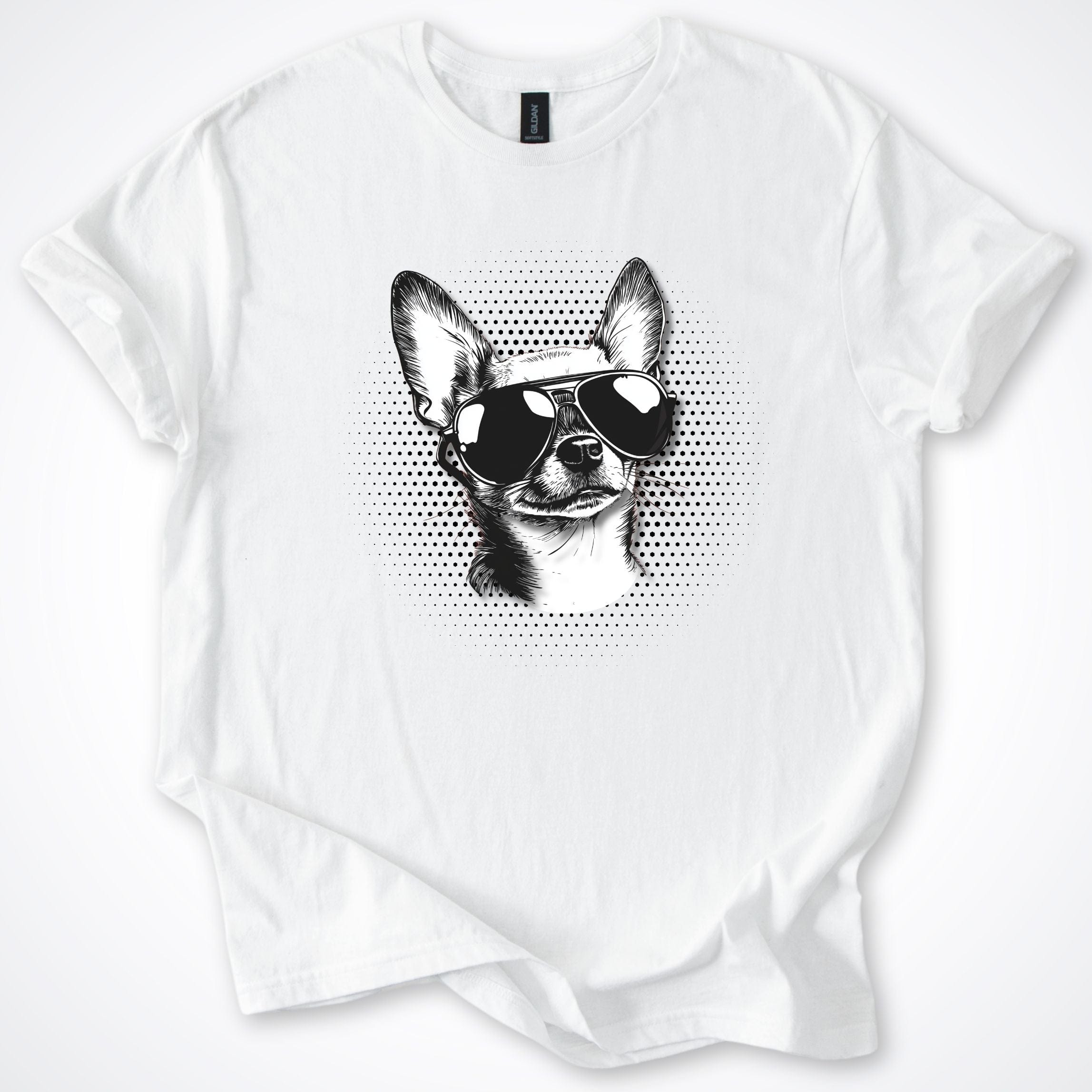 T-Shirt White / S Chihuahua Cool Dog with Sunglasses T-Shirt ReallyintoDogs