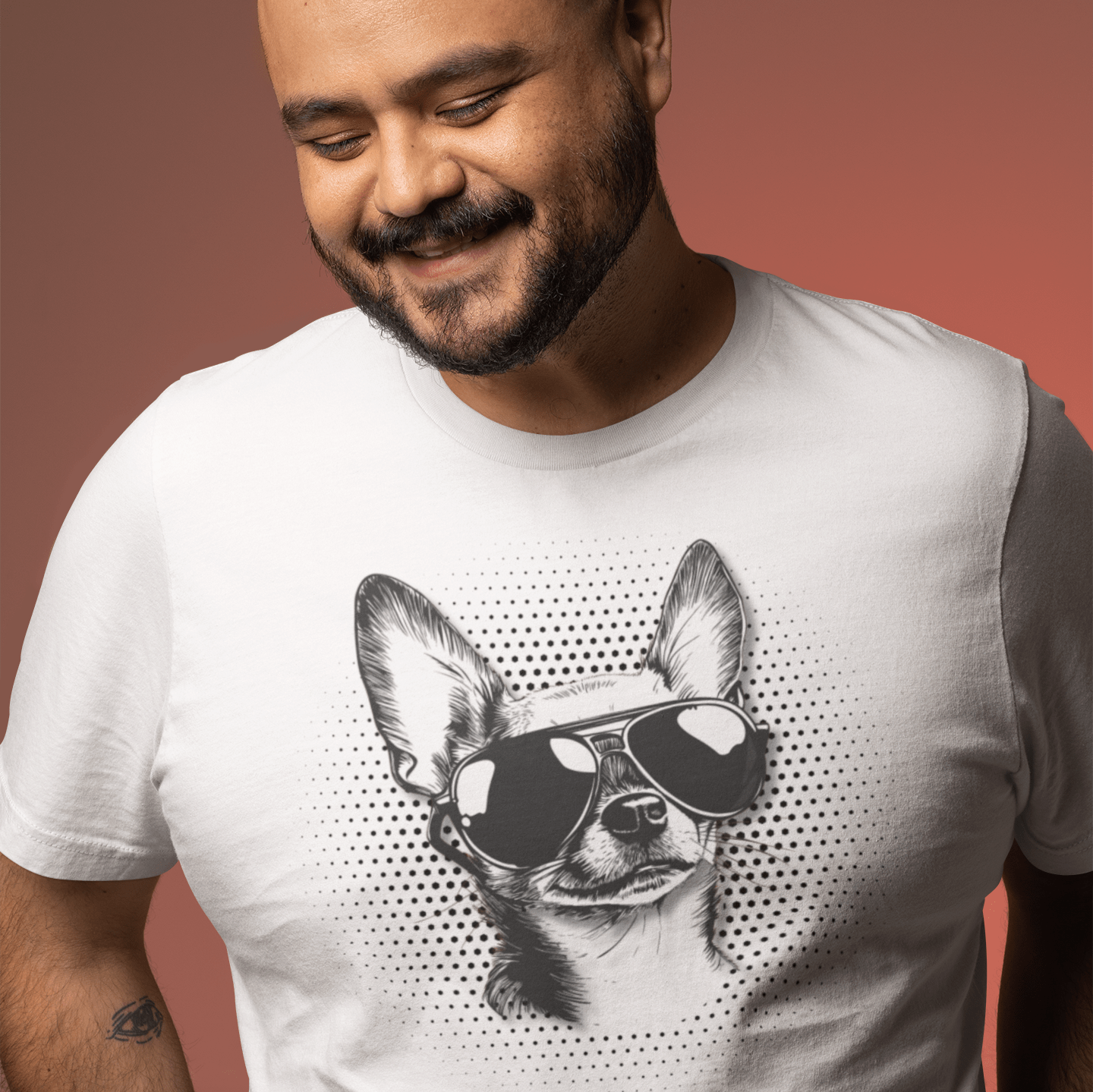 T-Shirt Chihuahua Top Dog Cool Dog with Sunglasses Premium Unisex Tee --reallyintothat