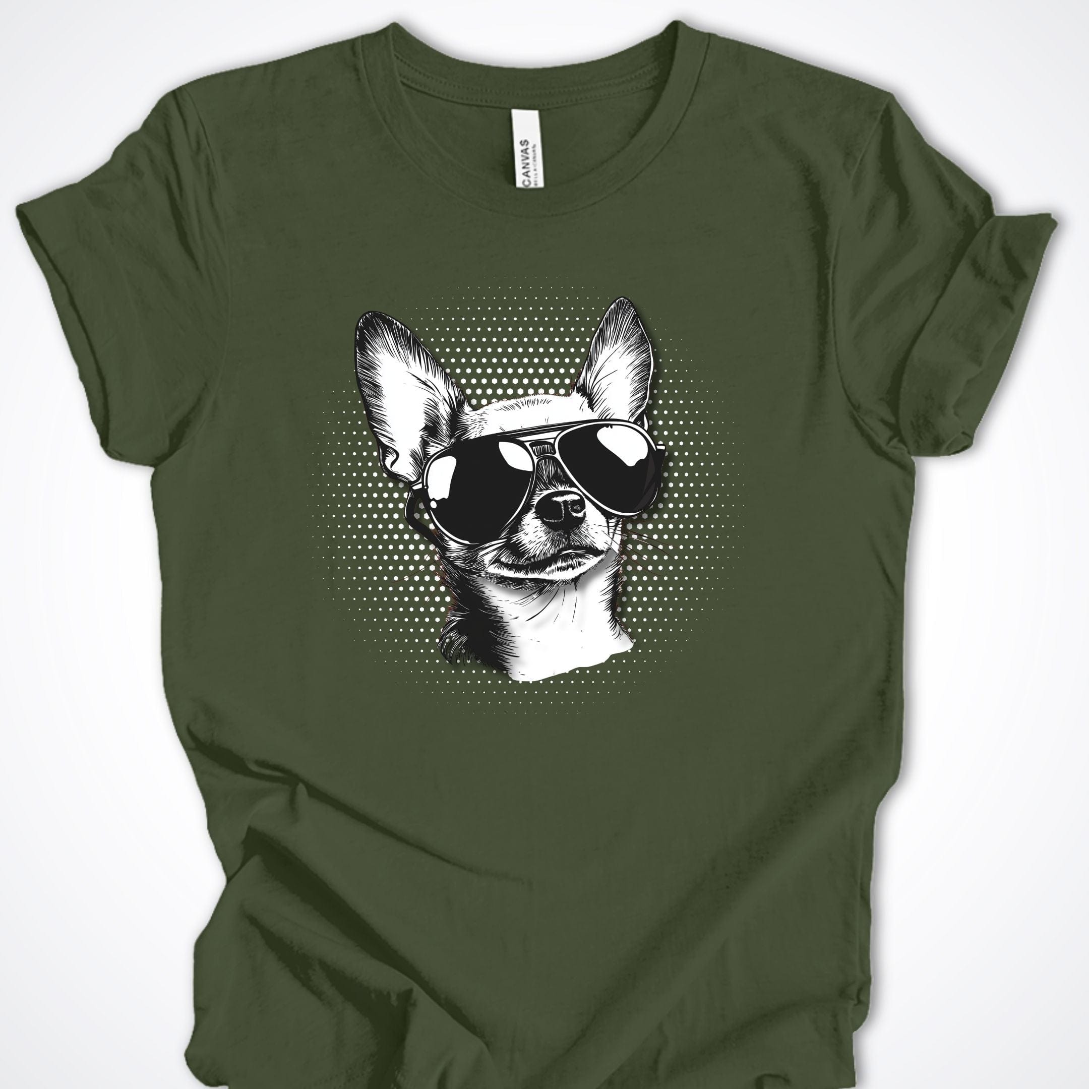 T-Shirt Military Green / S Chihuahua Top Dog Premium Unisex T-Shirt ReallyintoDogs