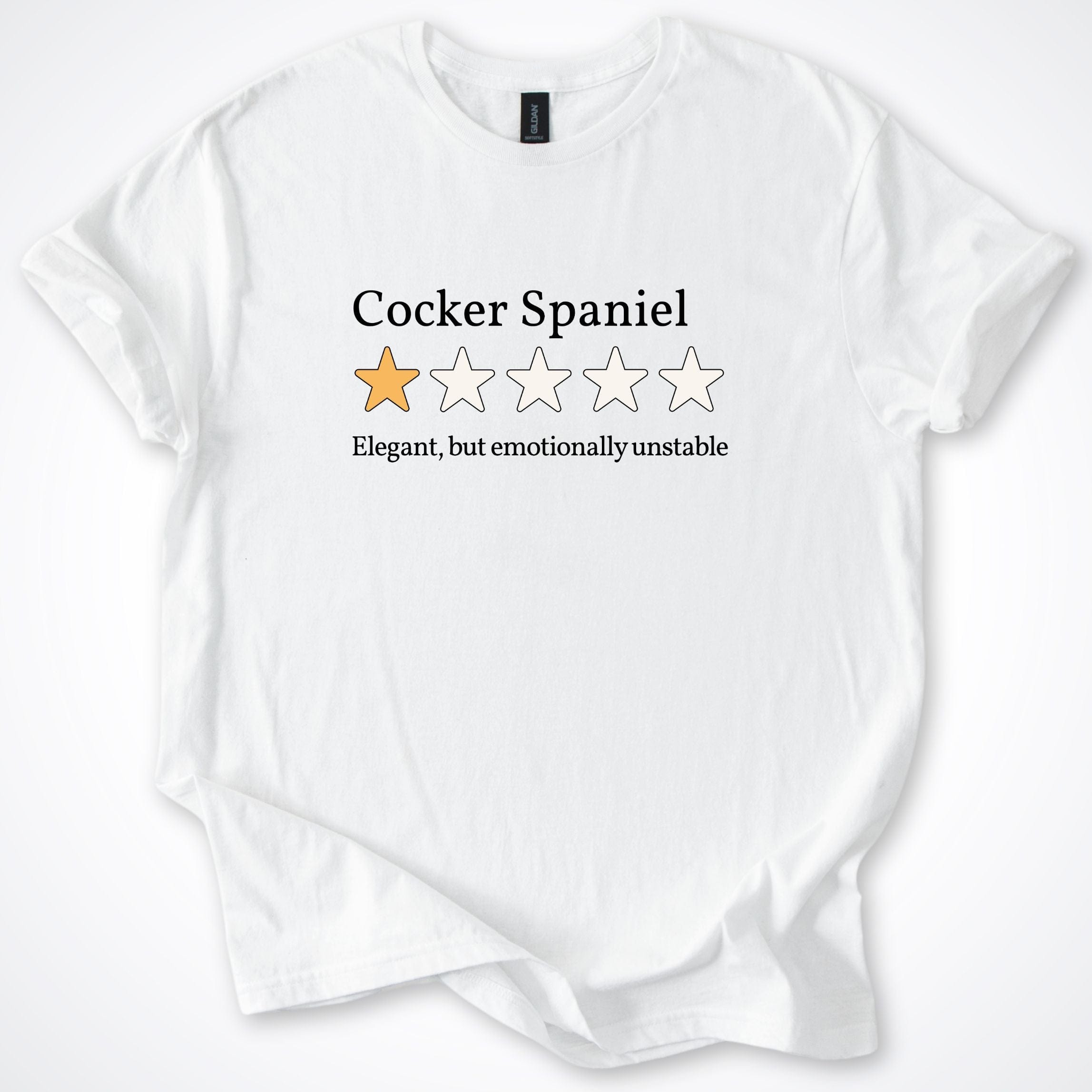 T-Shirt White / S Cocker Spaniel One Star Review T-Shirt ReallyintoDogs