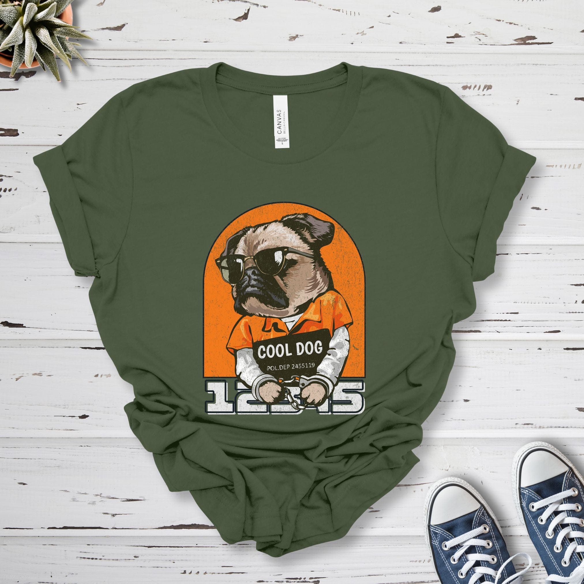 T-Shirt Military Green / S Cool Dog Premium Unisex T-Shirt --reallyintothat