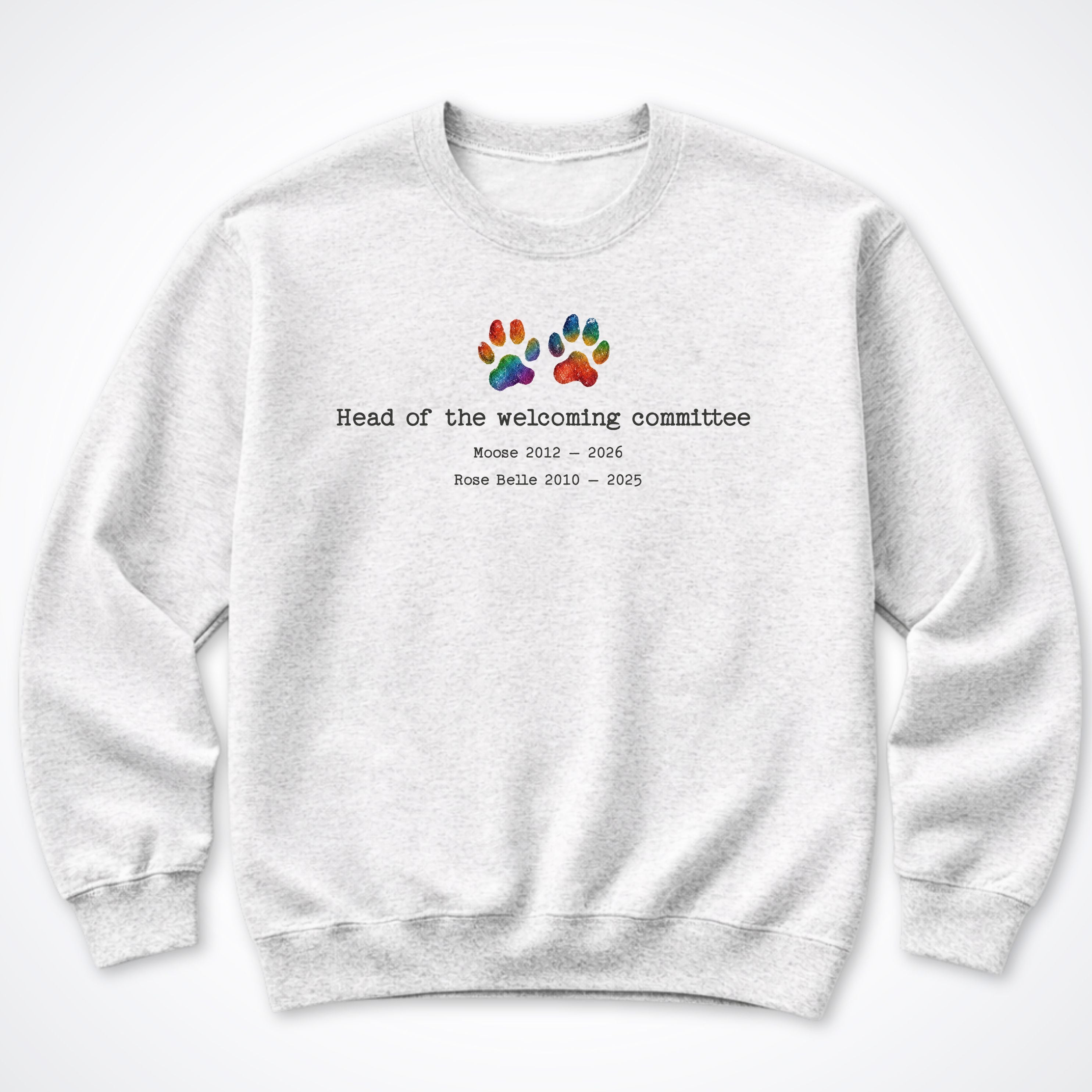 Head Of The Welcoming Committee 2 Dogs - Personalized Memorial Crewneck Sweatshirt