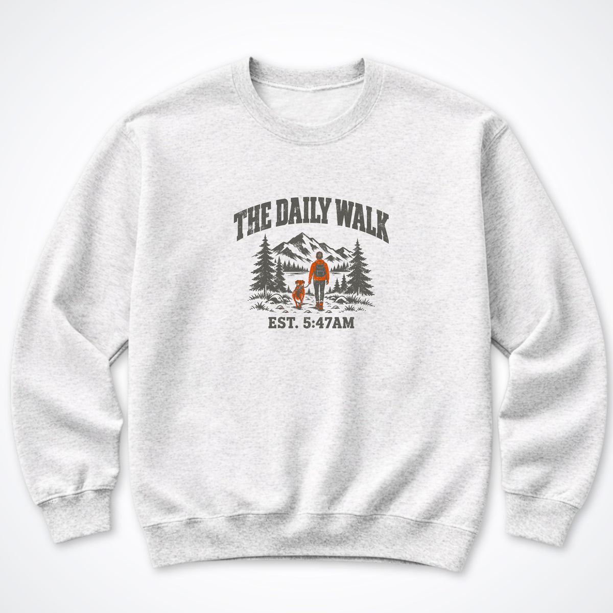 The Daily Walk. Man & Dog Crewneck Sweatshirt