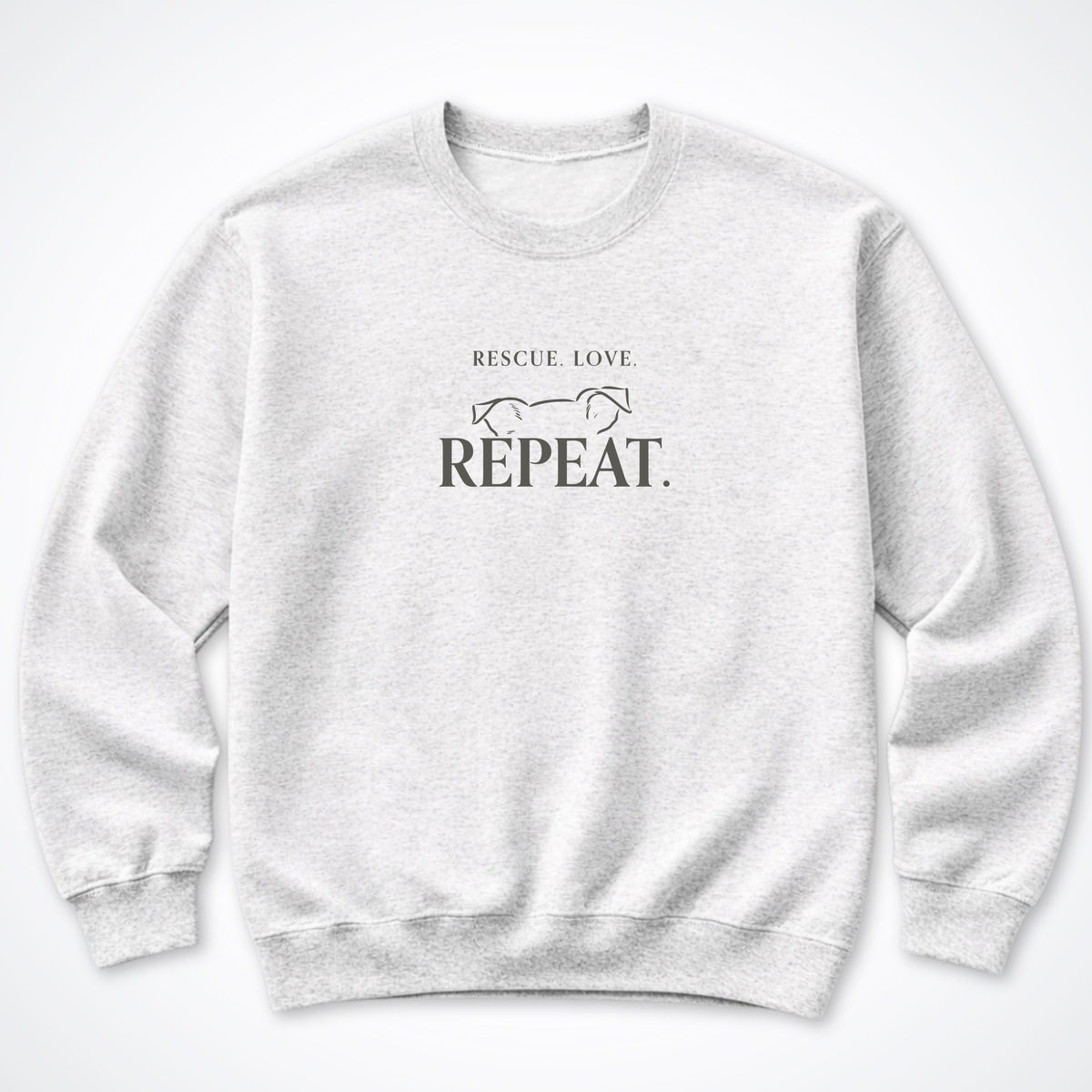 Rescue. Love. Repeat. Peeking Over Crewneck Sweatshirt