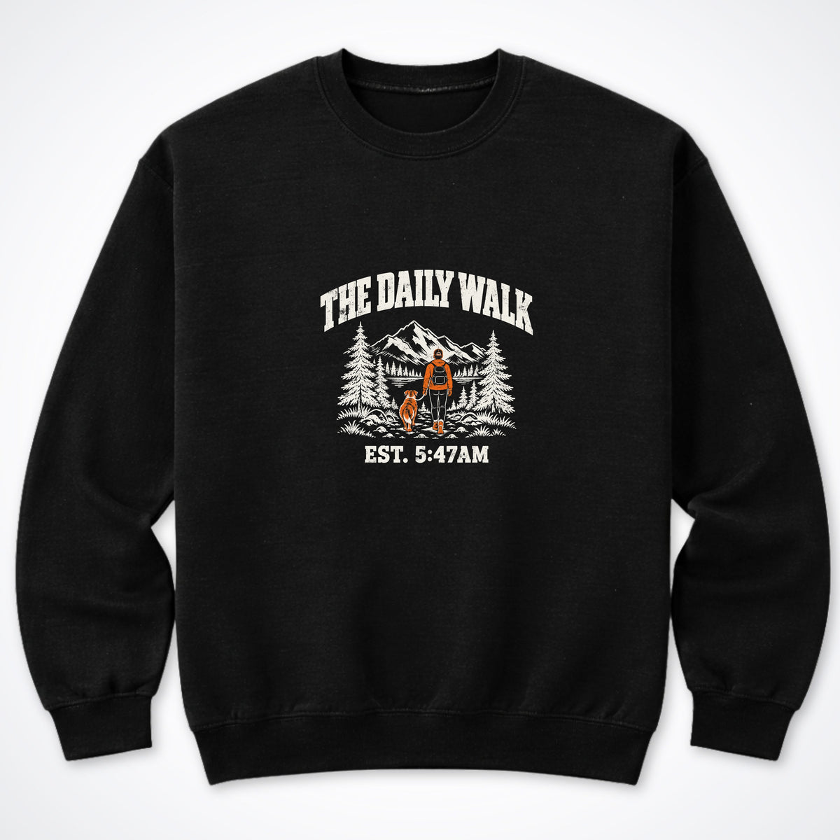 The Daily Walk. Man & Dog Crewneck Sweatshirt