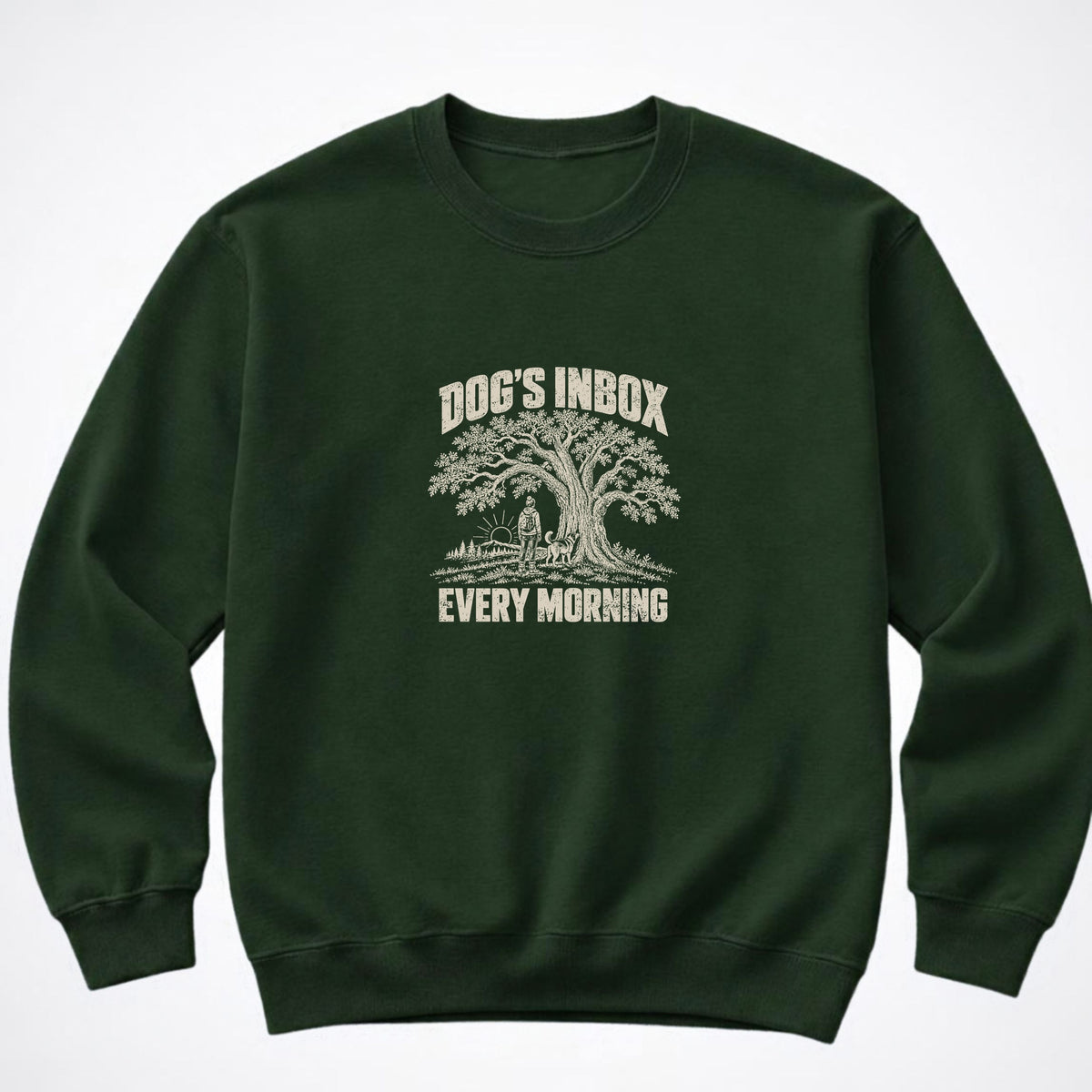 Dog's Inbox. Every Morning. Crewneck Sweatshirt