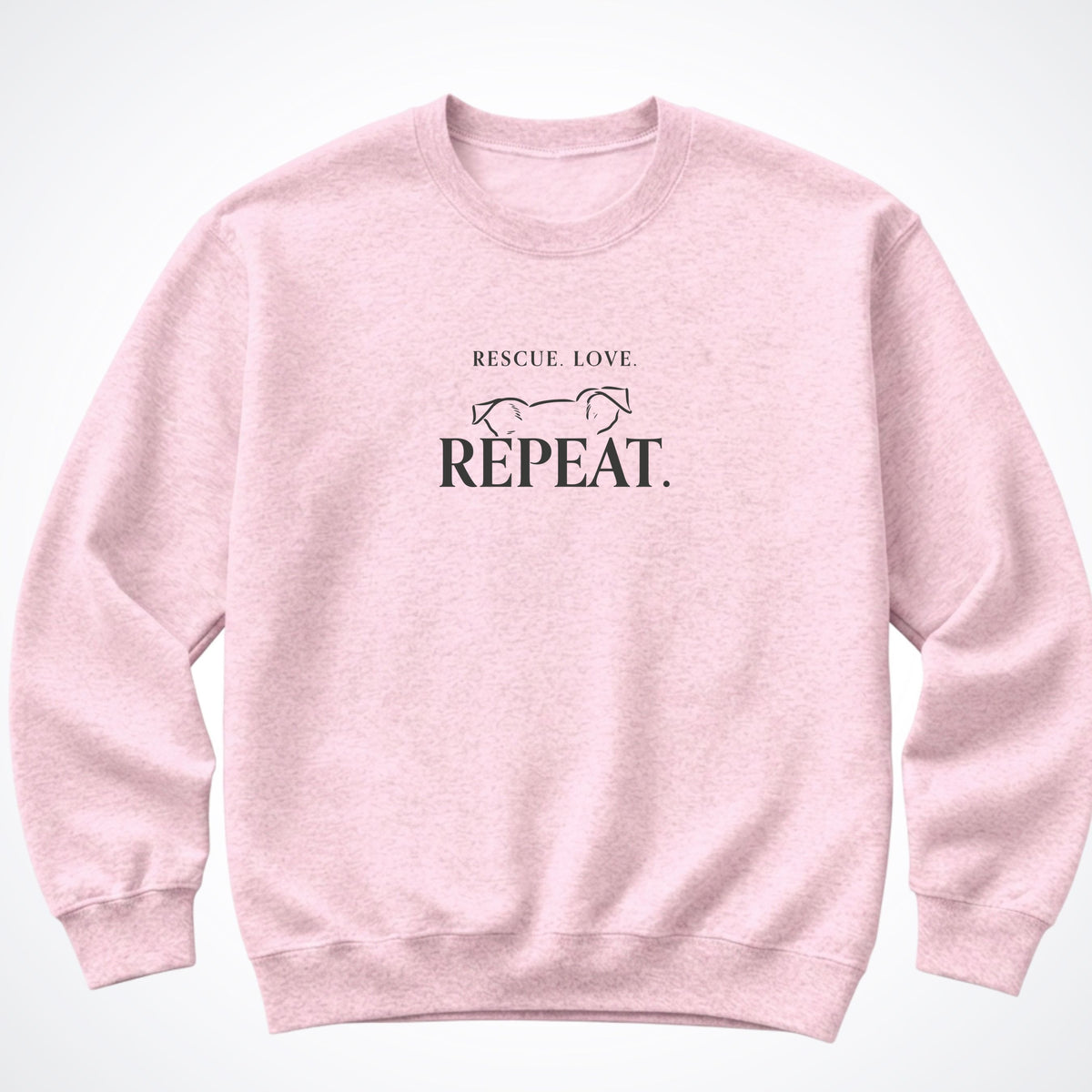 Rescue. Love. Repeat. Peeking Over Crewneck Sweatshirt
