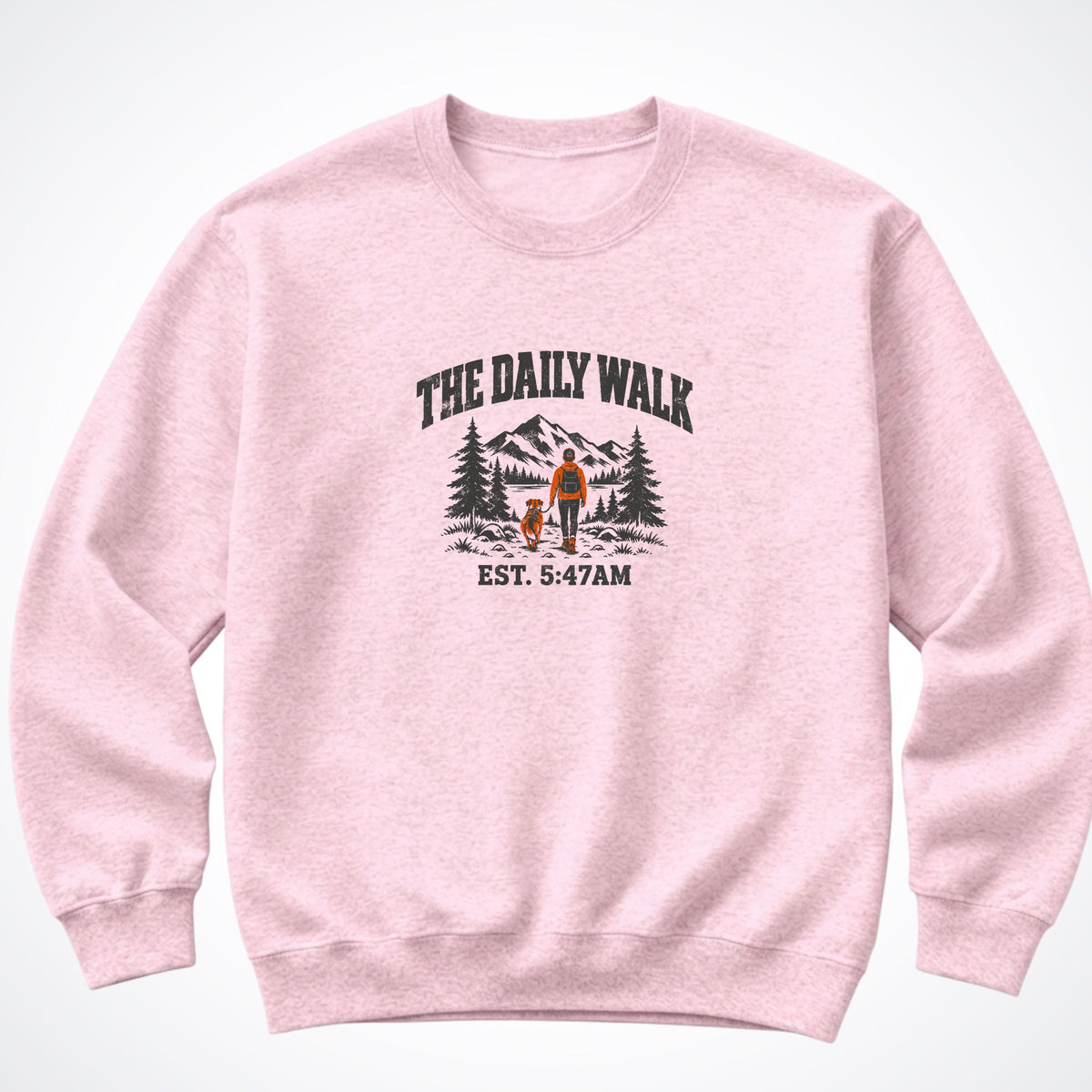 The Daily Walk. Man & Dog Crewneck Sweatshirt