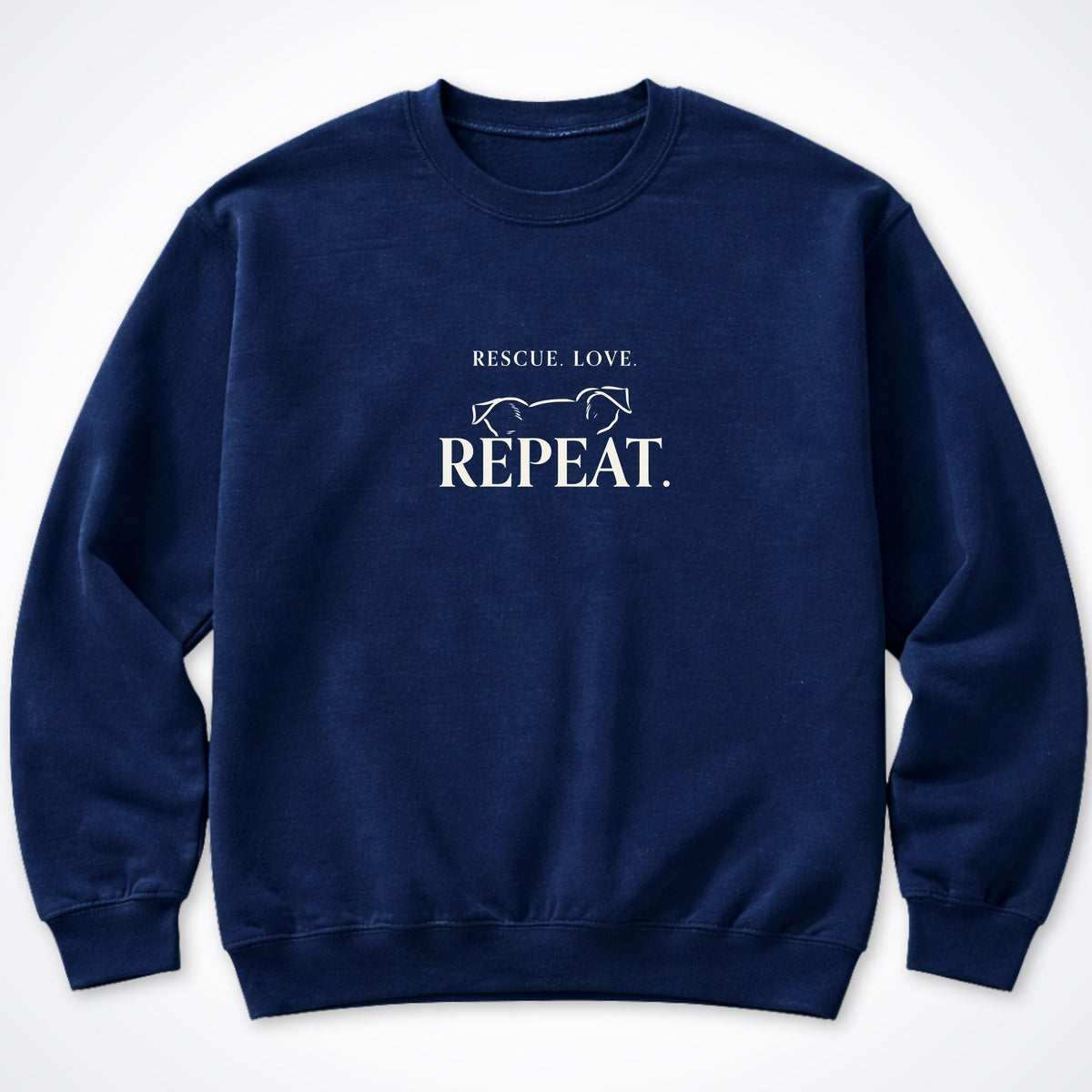 Rescue. Love. Repeat. Peeking Over Crewneck Sweatshirt