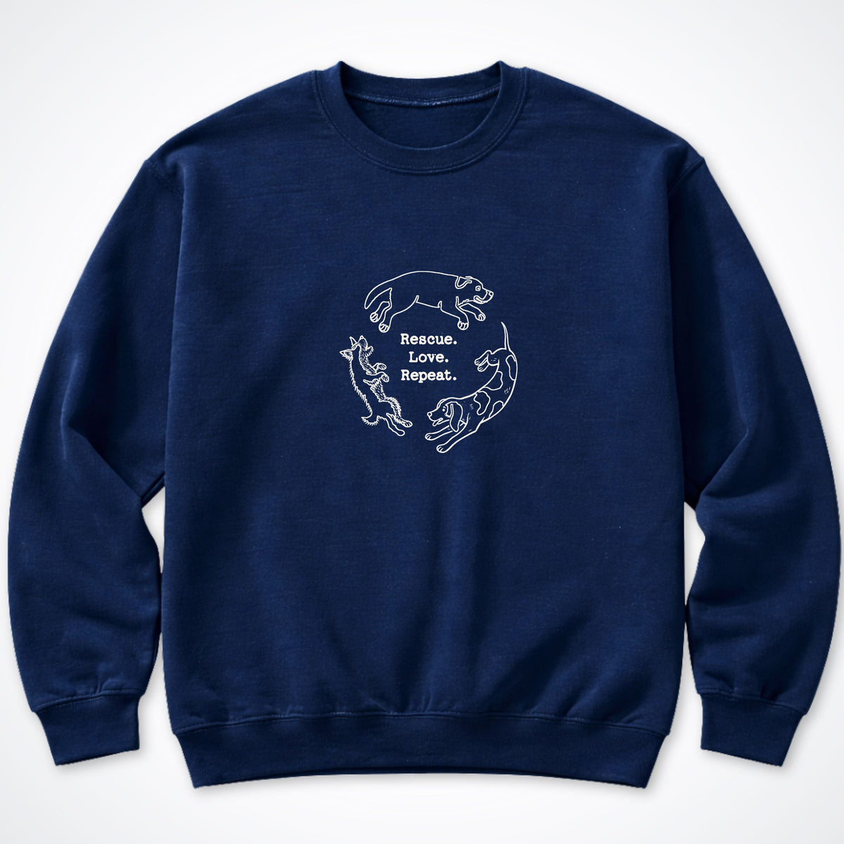 Rescue. Love. Repeat. Round and Round Crewneck Sweatshirt