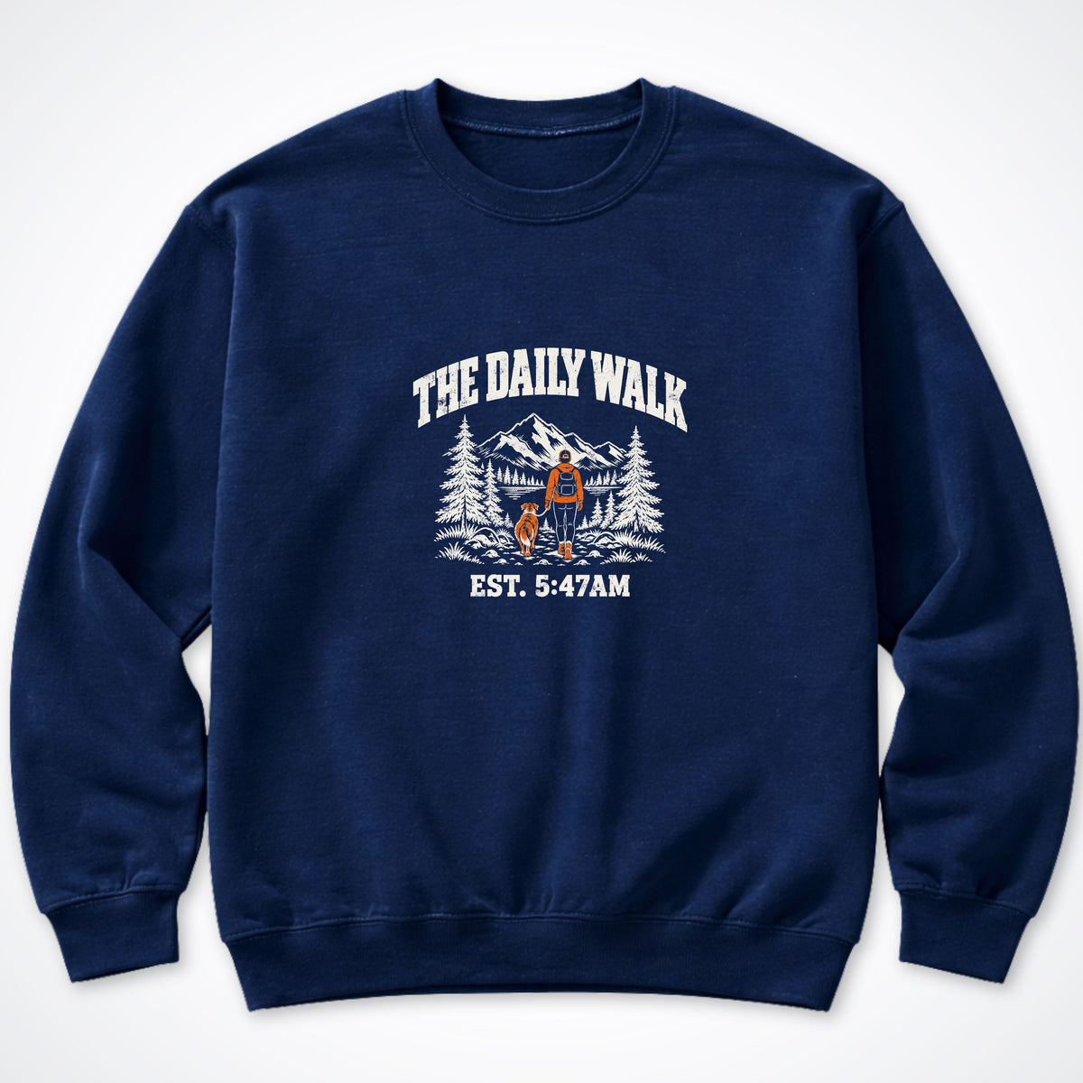 The Daily Walk. Man & Dog Crewneck Sweatshirt
