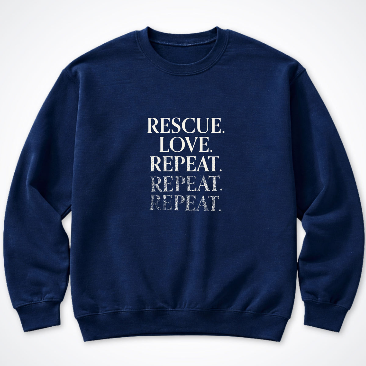 Rescue. Love. Repeat. Until the Ink Runs Out Crewneck Sweatshirt