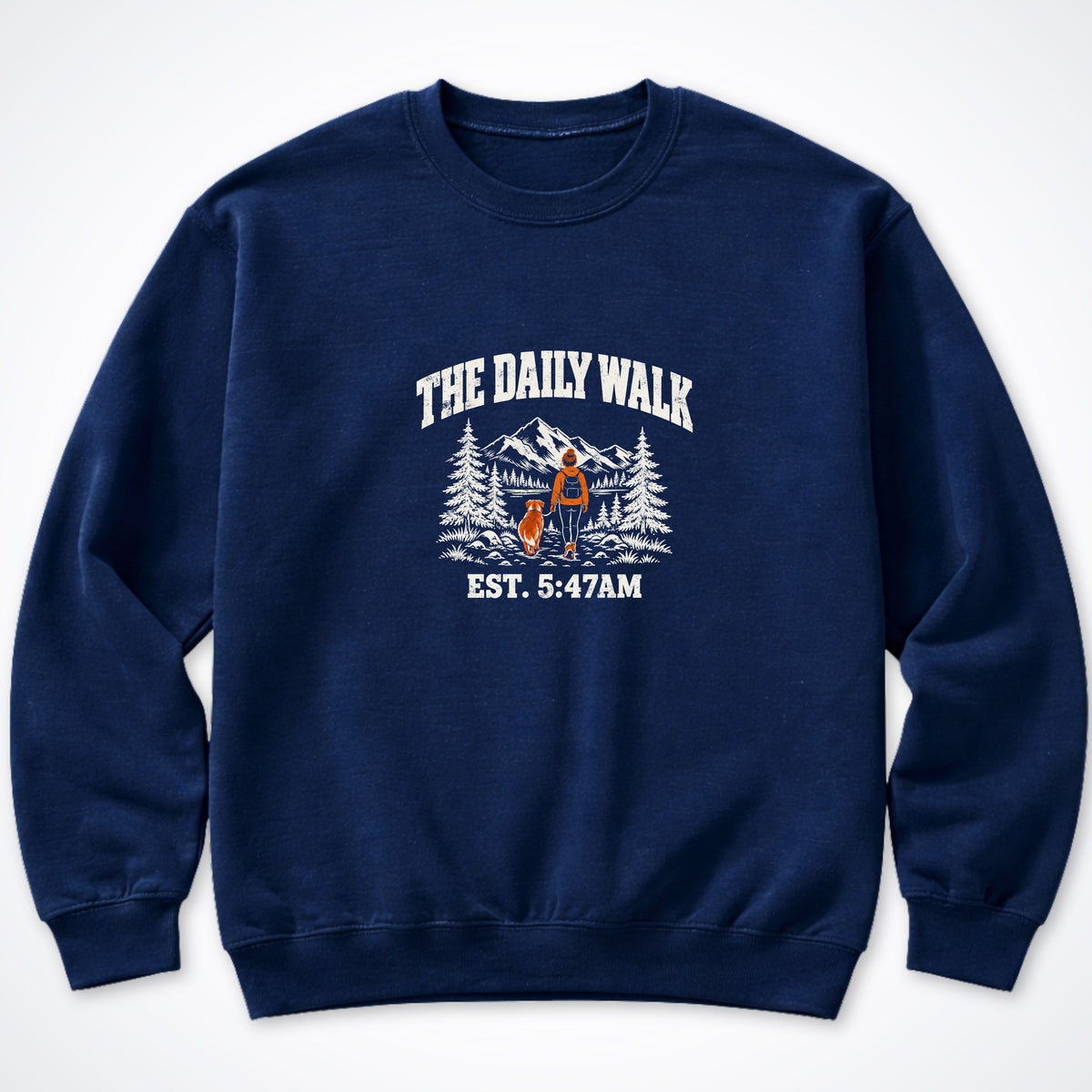 The Daily Walk. Woman & Dog Crewneck Sweatshirt