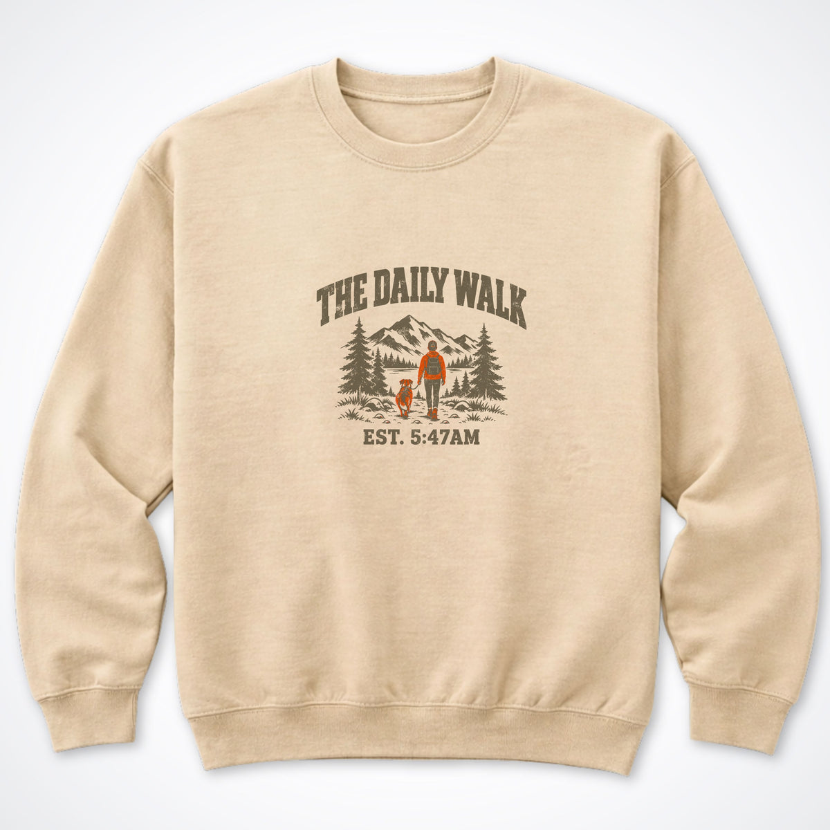 The Daily Walk. Man & Dog Crewneck Sweatshirt