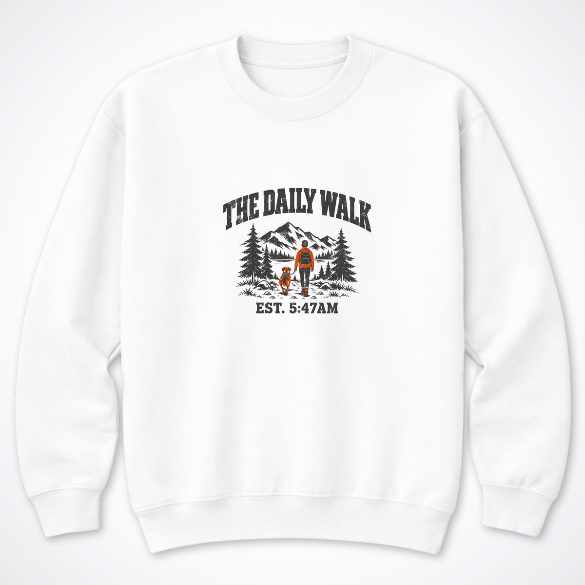 The Daily Walk. Man & Dog Crewneck Sweatshirt