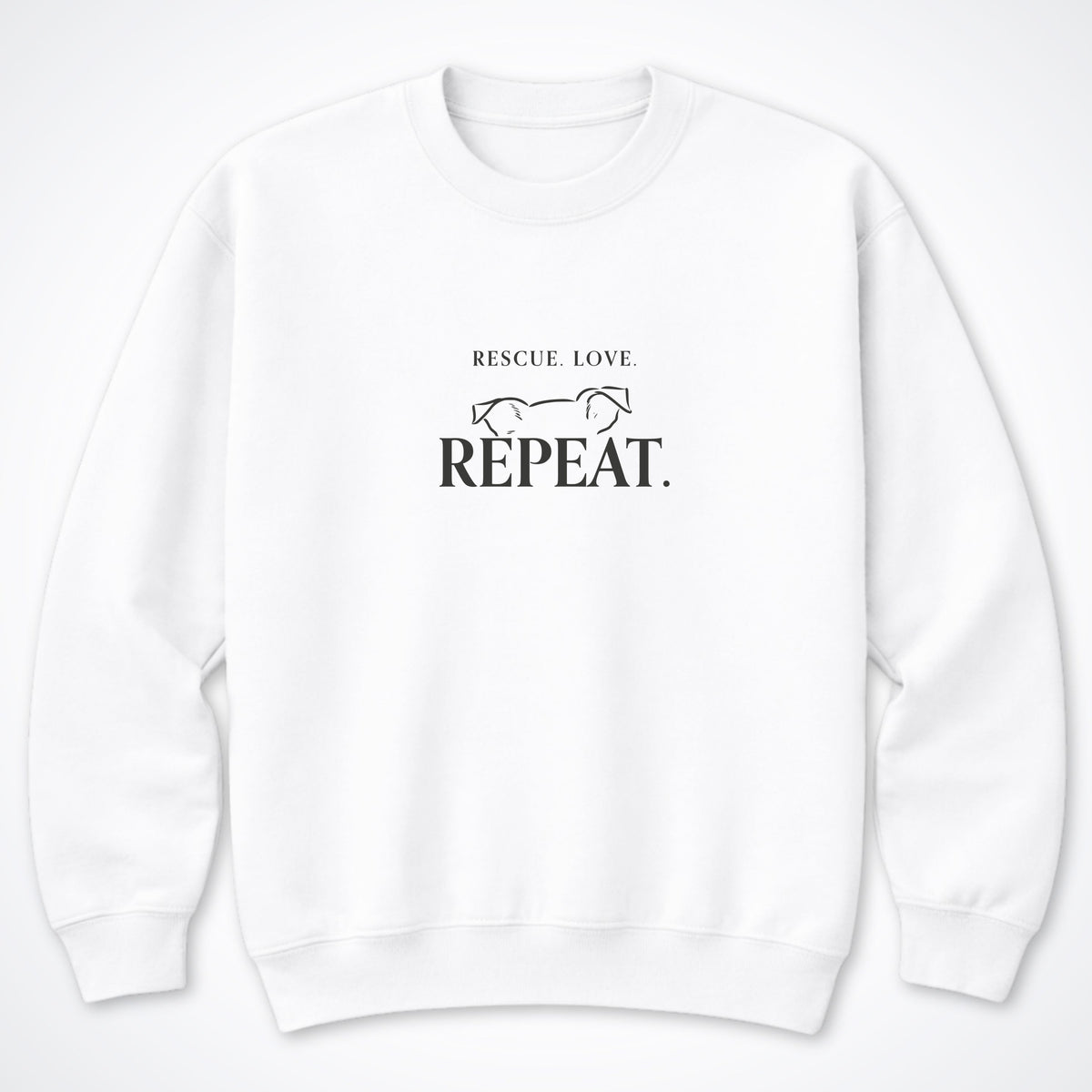 Rescue. Love. Repeat. Peeking Over Crewneck Sweatshirt