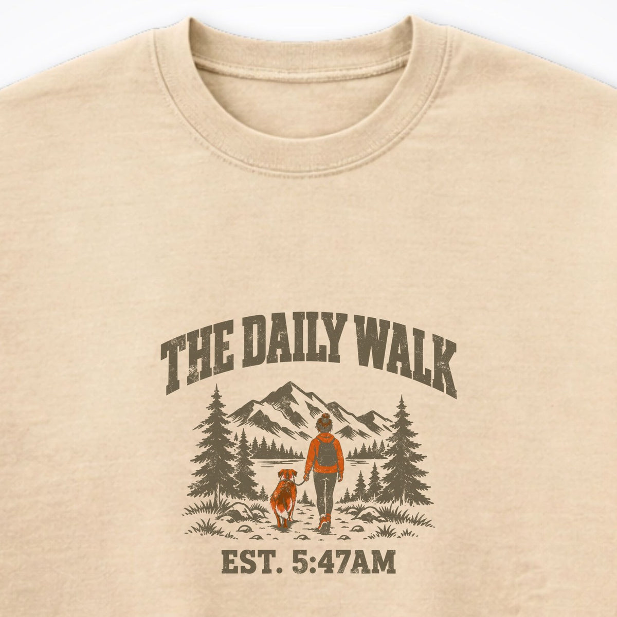 The Daily Walk. Woman & Dog Crewneck Sweatshirt