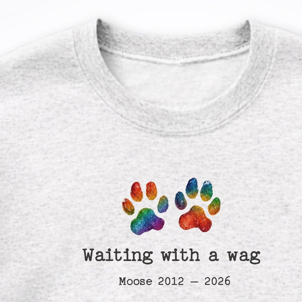 Waiting With A Wag - Personalized Memorial Crewneck Sweatshirt