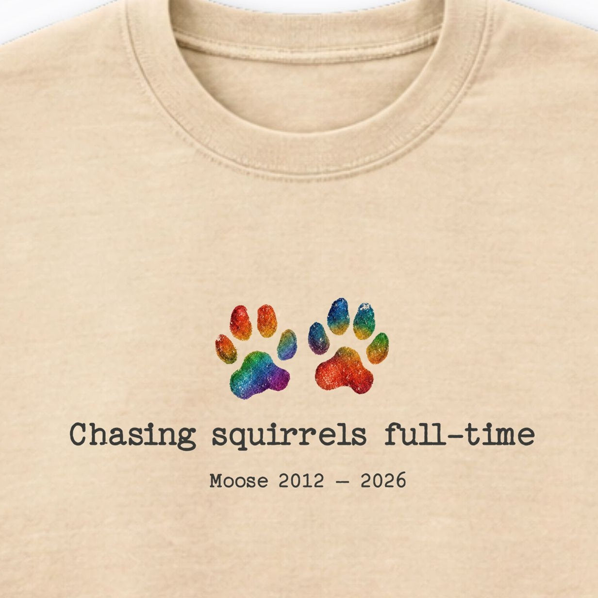 Chasing Squirrels Full Time - Personalized Memorial Crewneck Sweatshirt