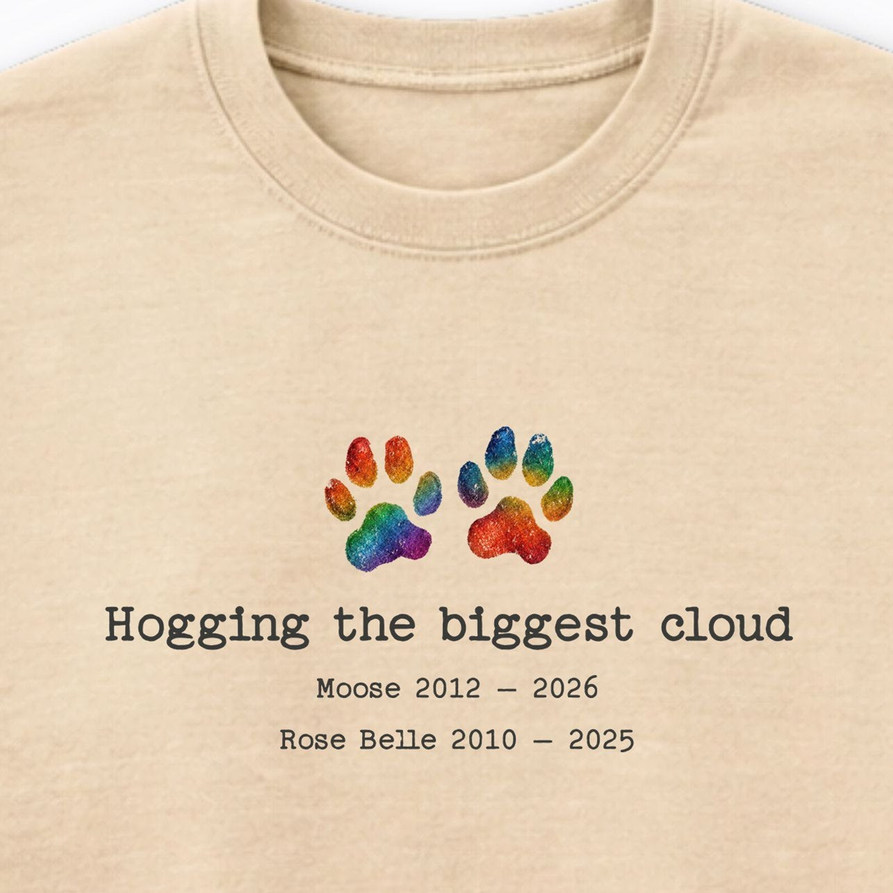 Hogging The Biggest Cloud 2 Dogs - Personalized Memorial Crewneck Sweatshirt