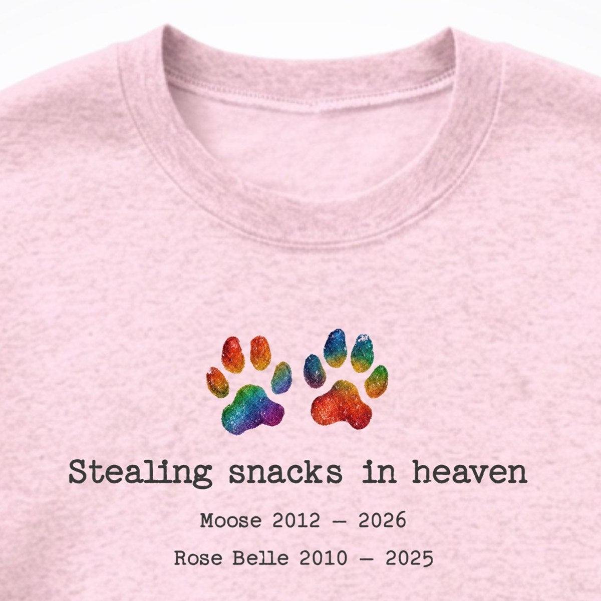 Stealing Snacks In Heaven 2 Dogs - Personalized Memorial Crewneck Sweatshirt