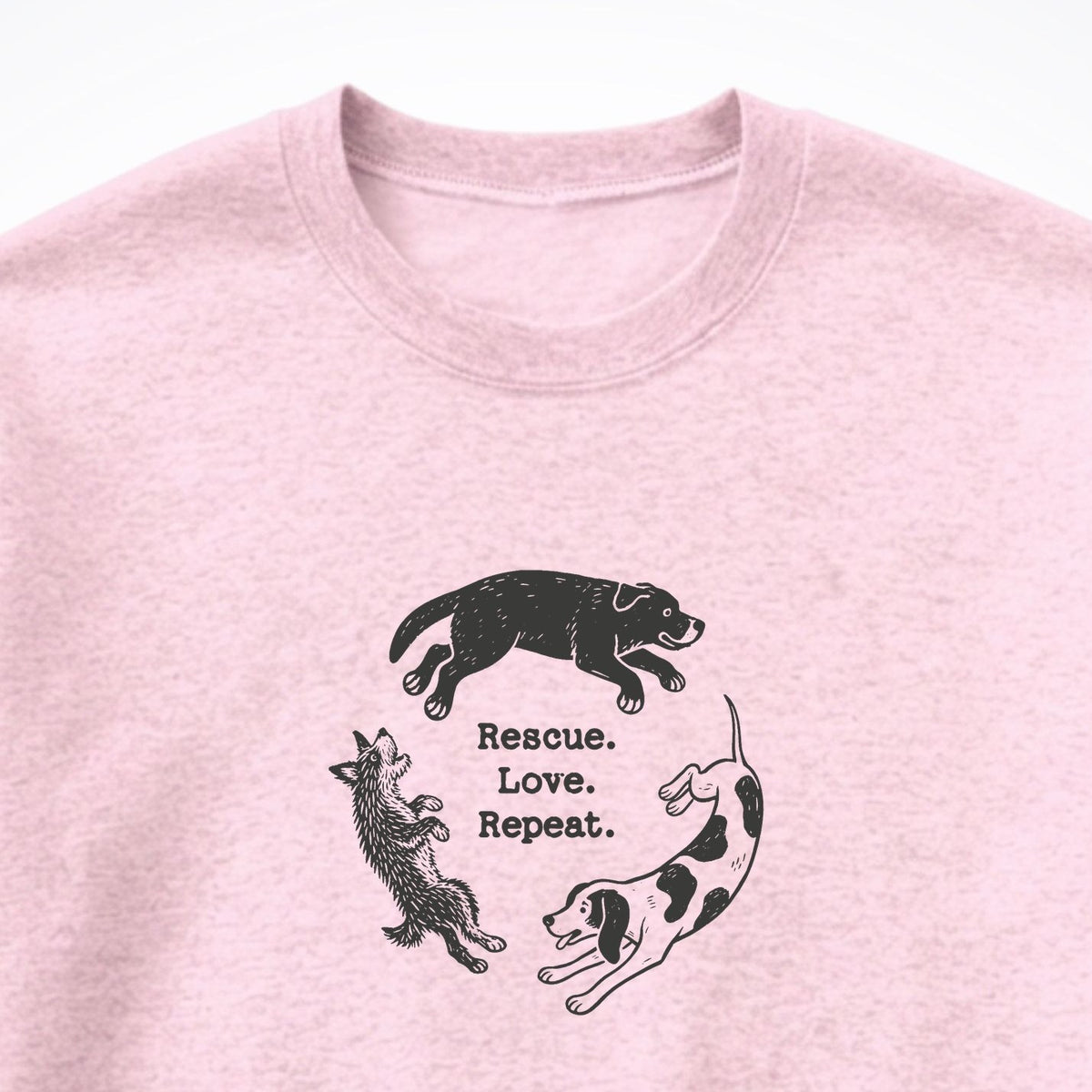 Rescue. Love. Repeat. Round and Round Crewneck Sweatshirt