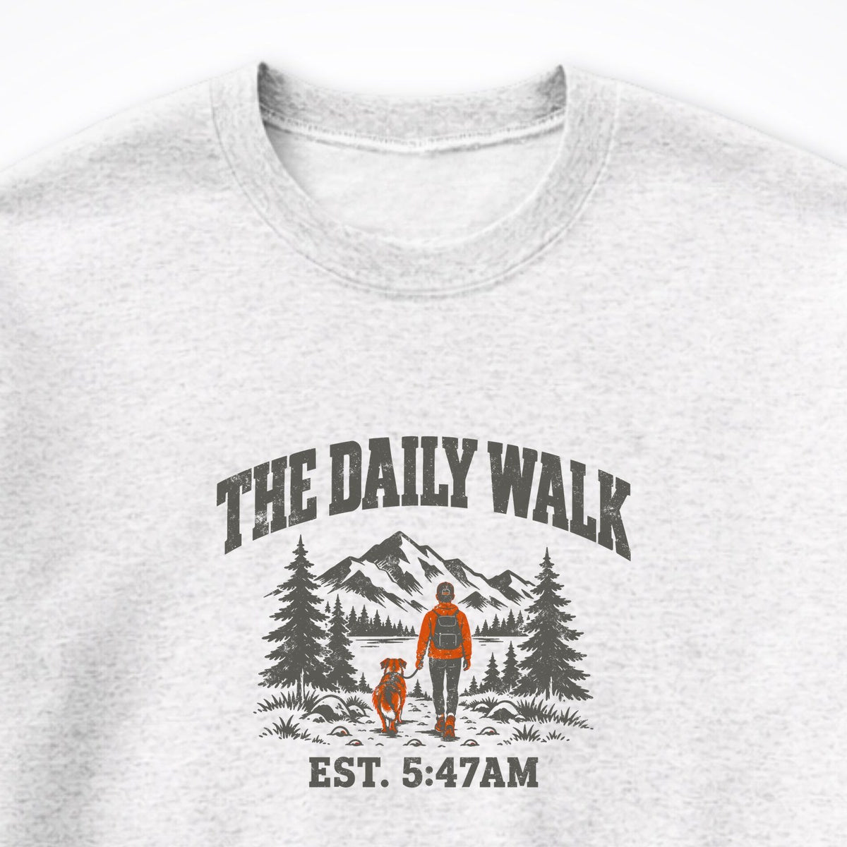 The Daily Walk. Man & Dog Crewneck Sweatshirt