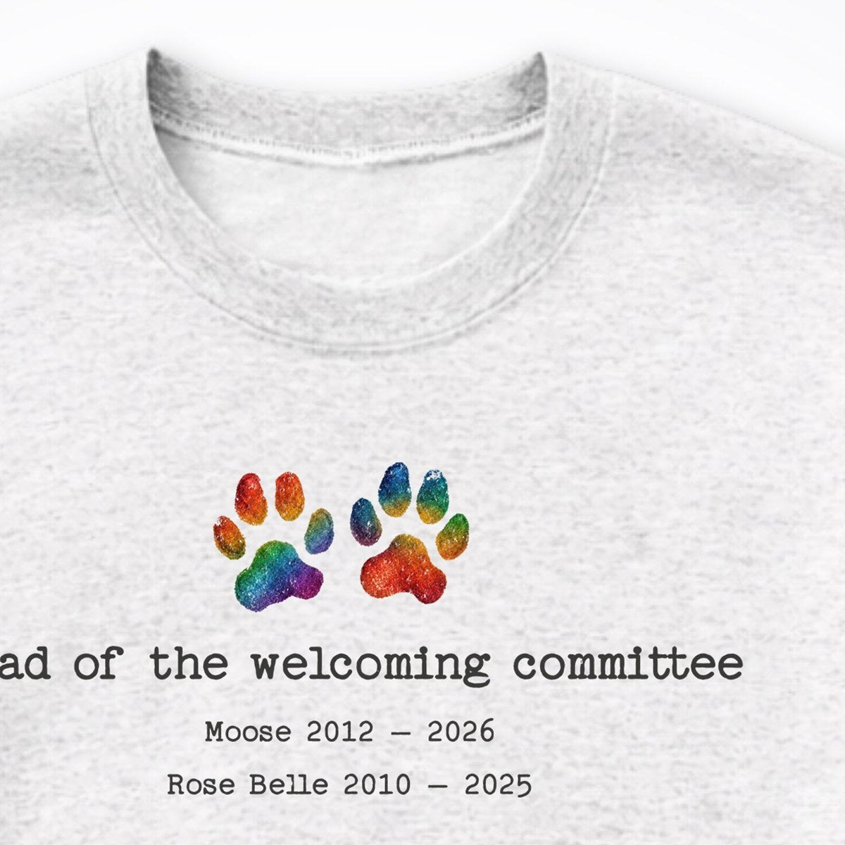 Head Of The Welcoming Committee 2 Dogs - Personalized Memorial Crewneck Sweatshirt