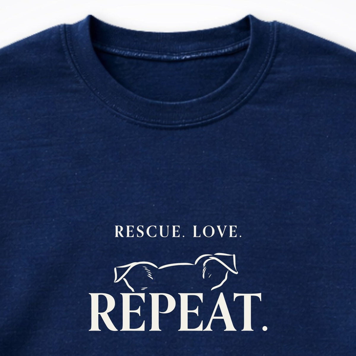 Rescue. Love. Repeat. Peeking Over Crewneck Sweatshirt
