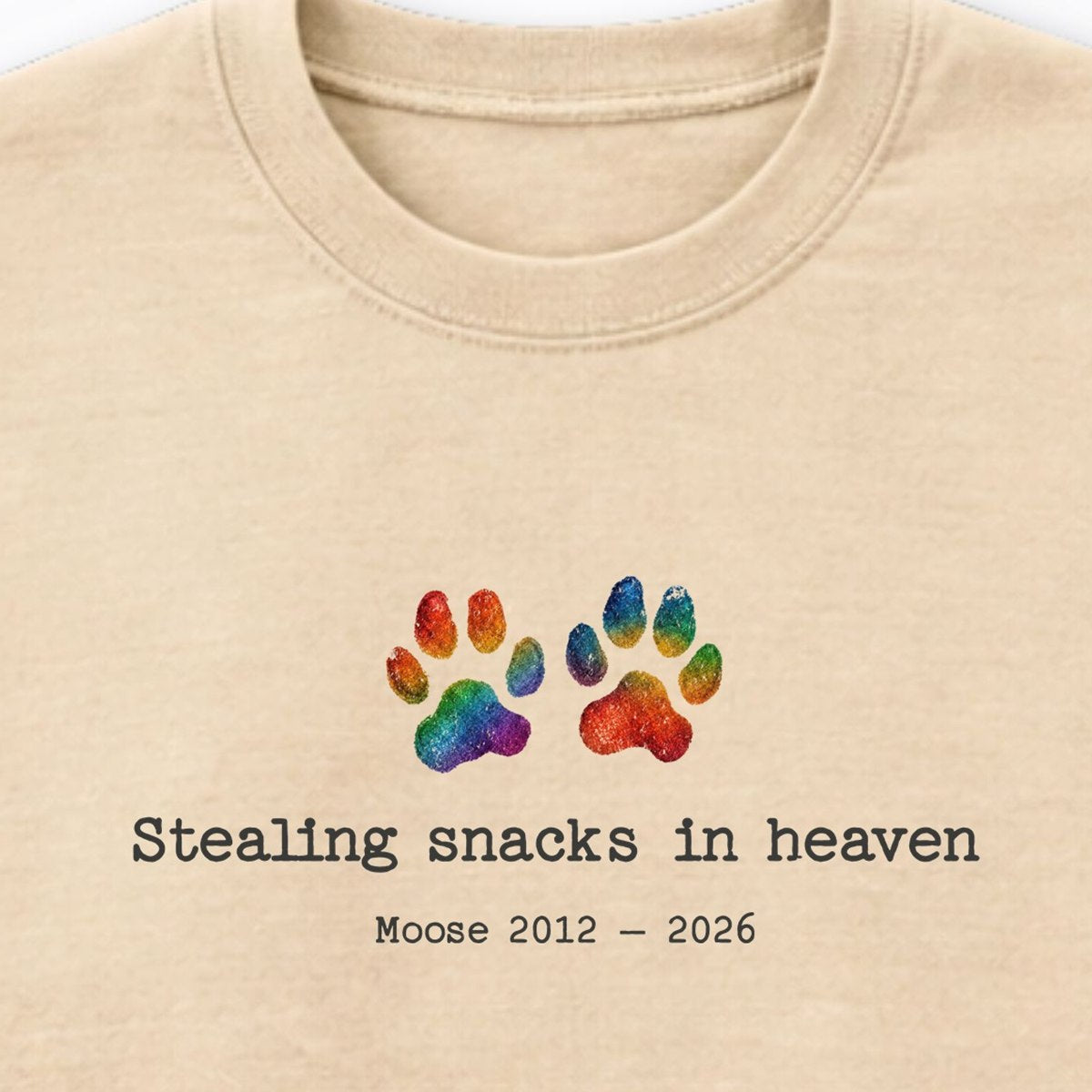 Stealing Snacks In Heaven - Personalized Memorial Crewneck Sweatshirt