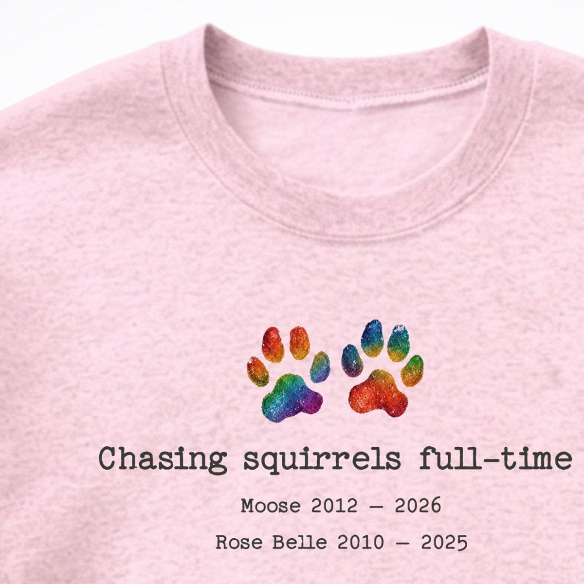 Chasing Squirrels Full Time 2 Dogs - Personalized Memorial Crewneck Sweatshirt
