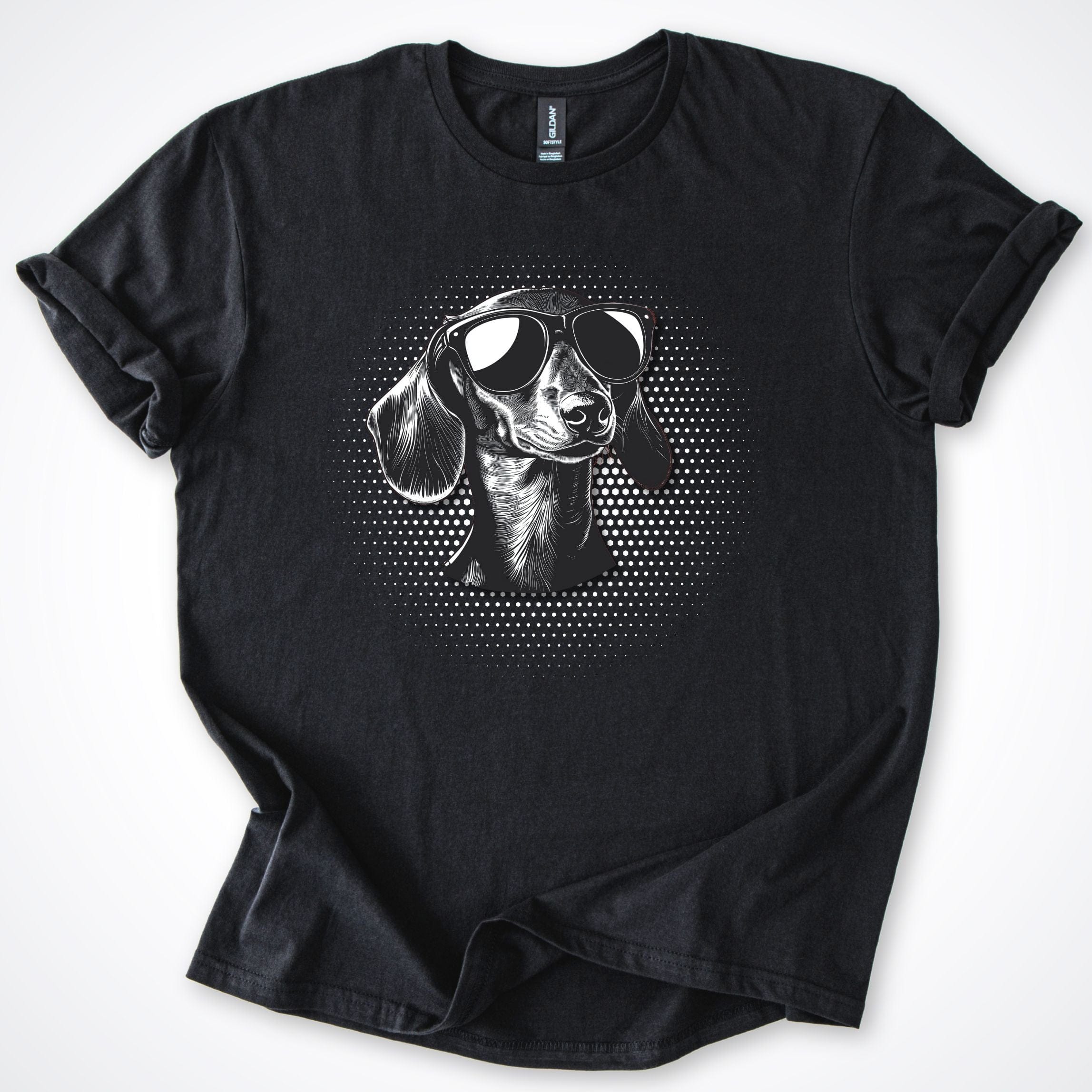 T-Shirt Black / S Dachshund Cool Dog with Sunglasses T-Shirt ReallyintoDogs