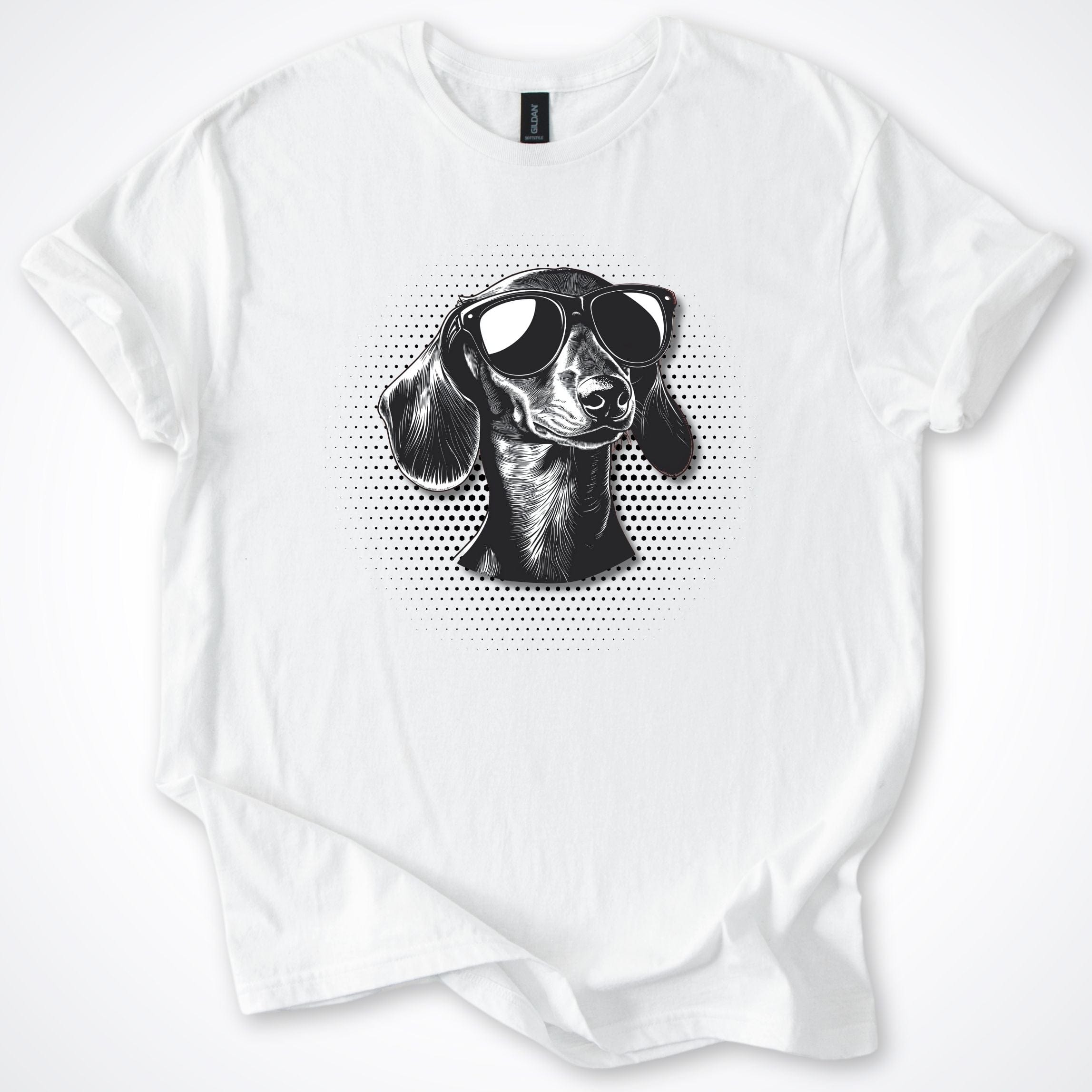 T-Shirt White / S Dachshund Cool Dog with Sunglasses T-Shirt ReallyintoDogs