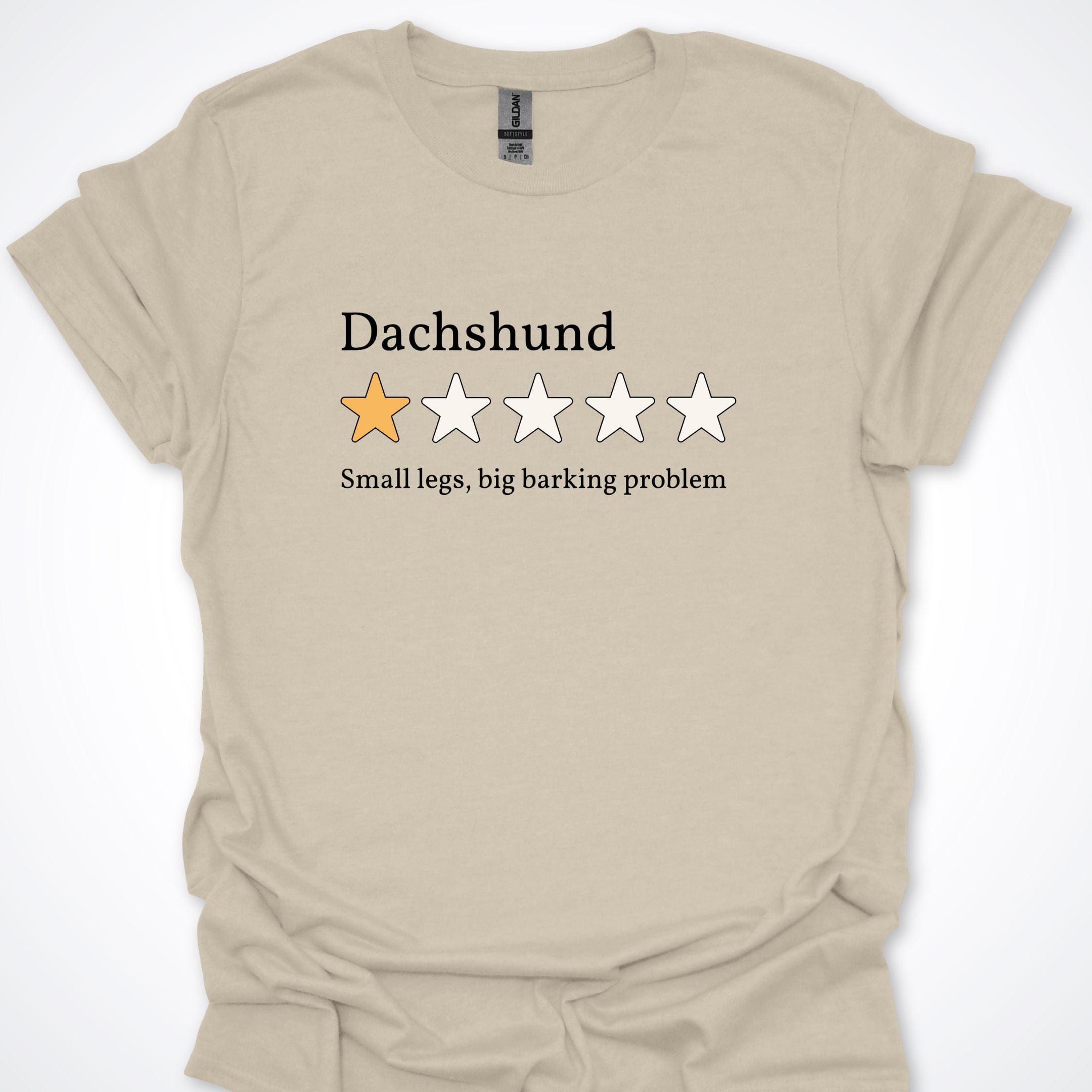 T-Shirt Natural / S Dachshund One Star Review Premium Unisex T-Shirt ReallyintoDogs