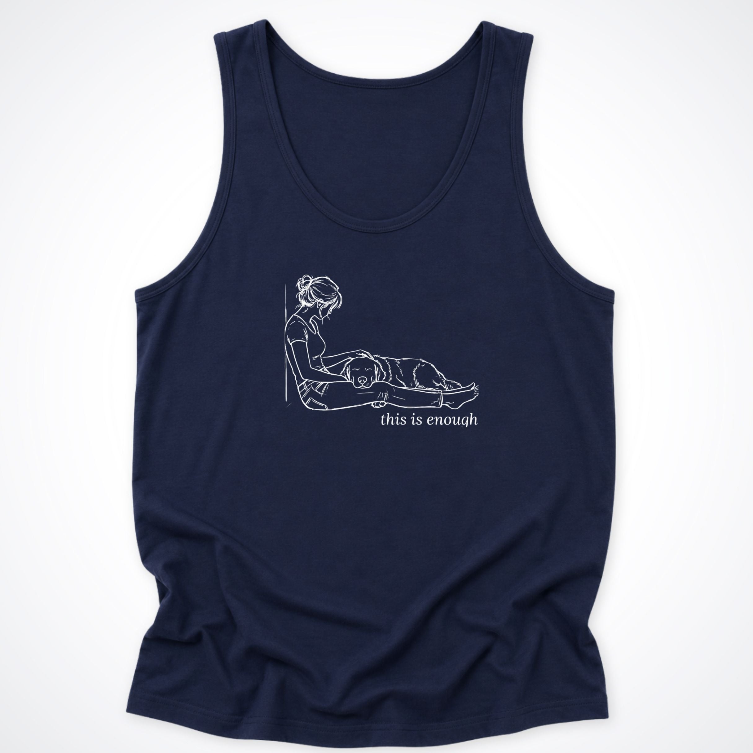 This is Enough Woman & Dog Unisex Jersey Tank Top