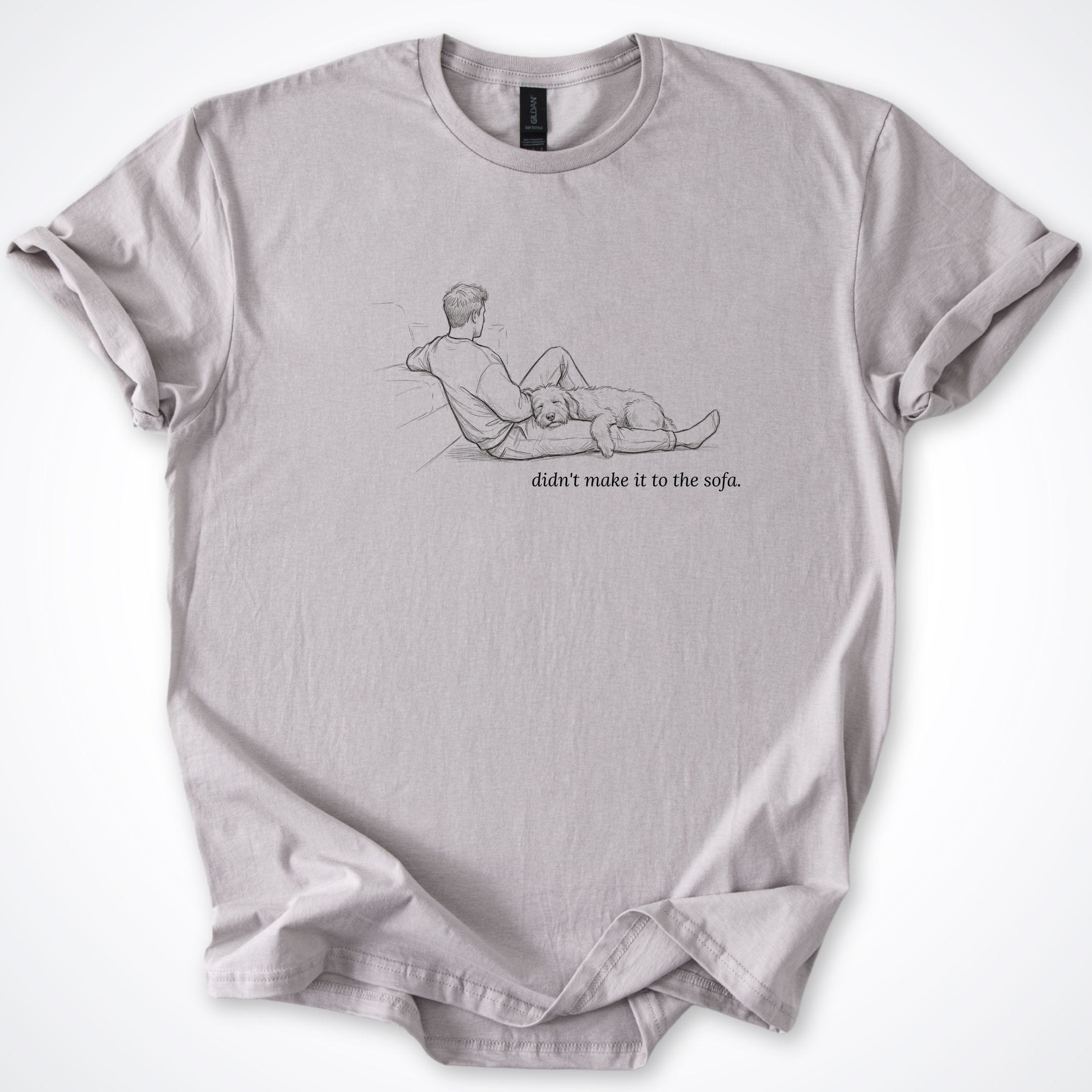 T-Shirt Ice Grey / S Didn't Make It To The Sofa Man & Dog T-Shirt ReallyintoDogs