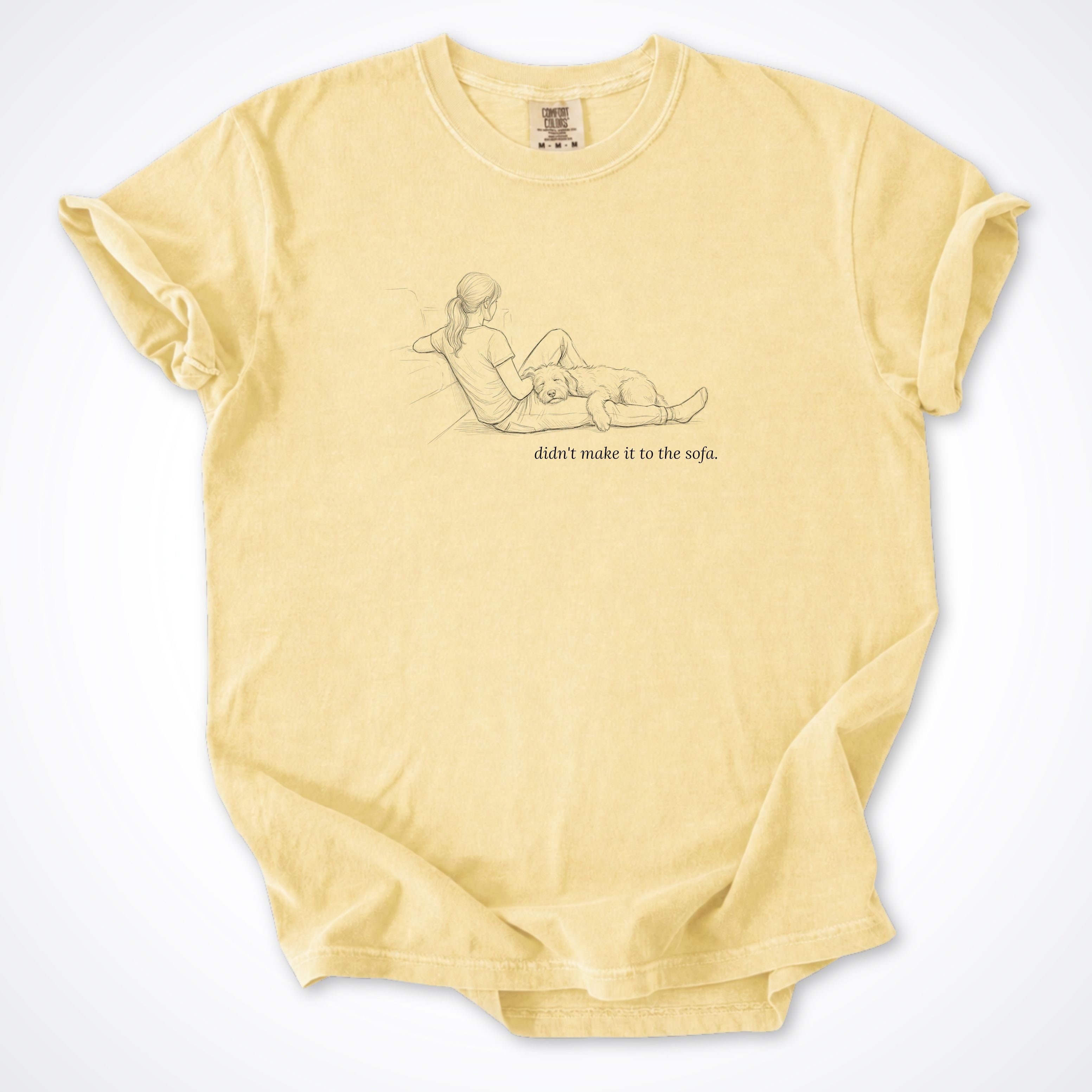 Didn't Make It To The Sofa Woman & Dog Premium T-Shirt - Butter