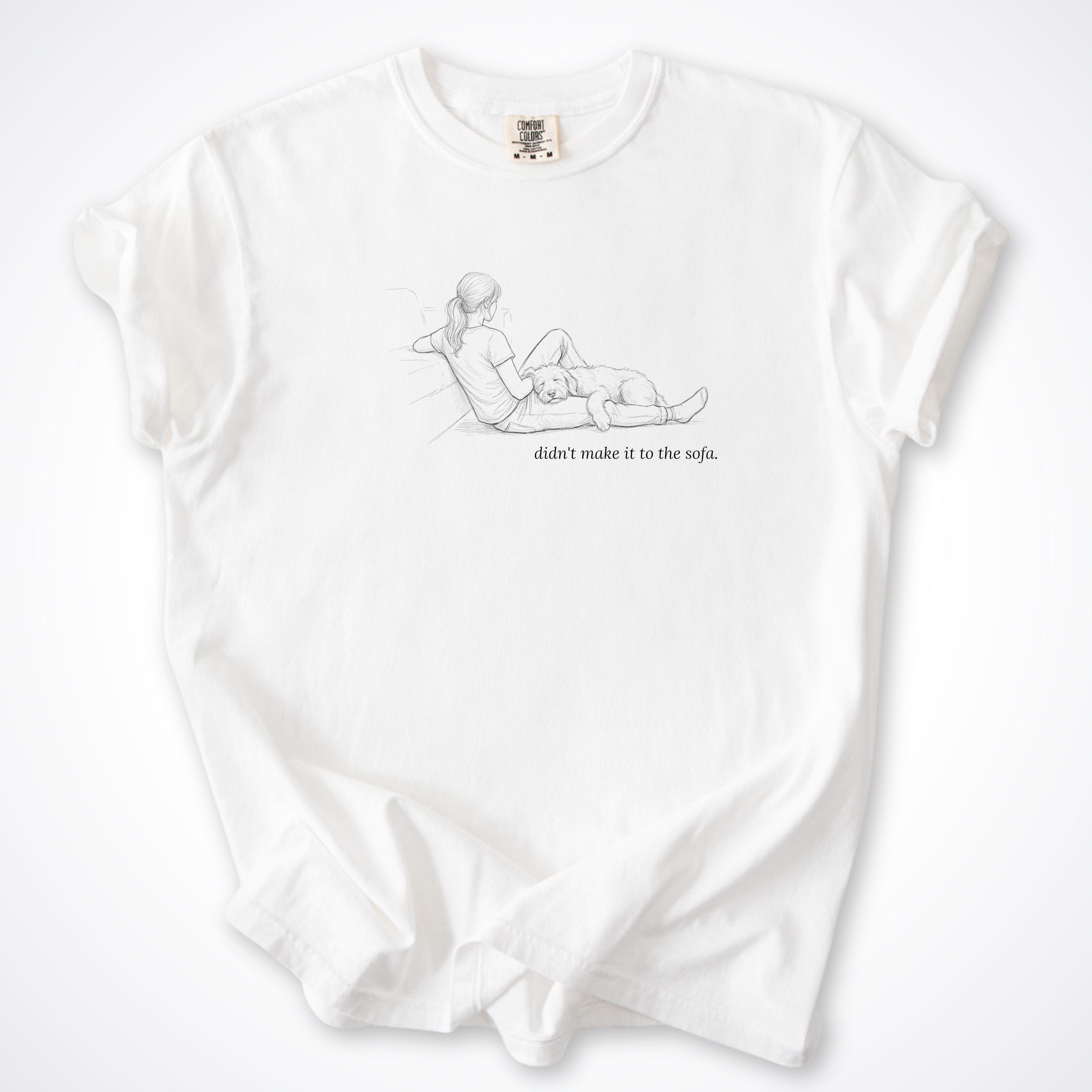 Didn't Make It To The Sofa Woman & Dog Premium T-Shirt - White