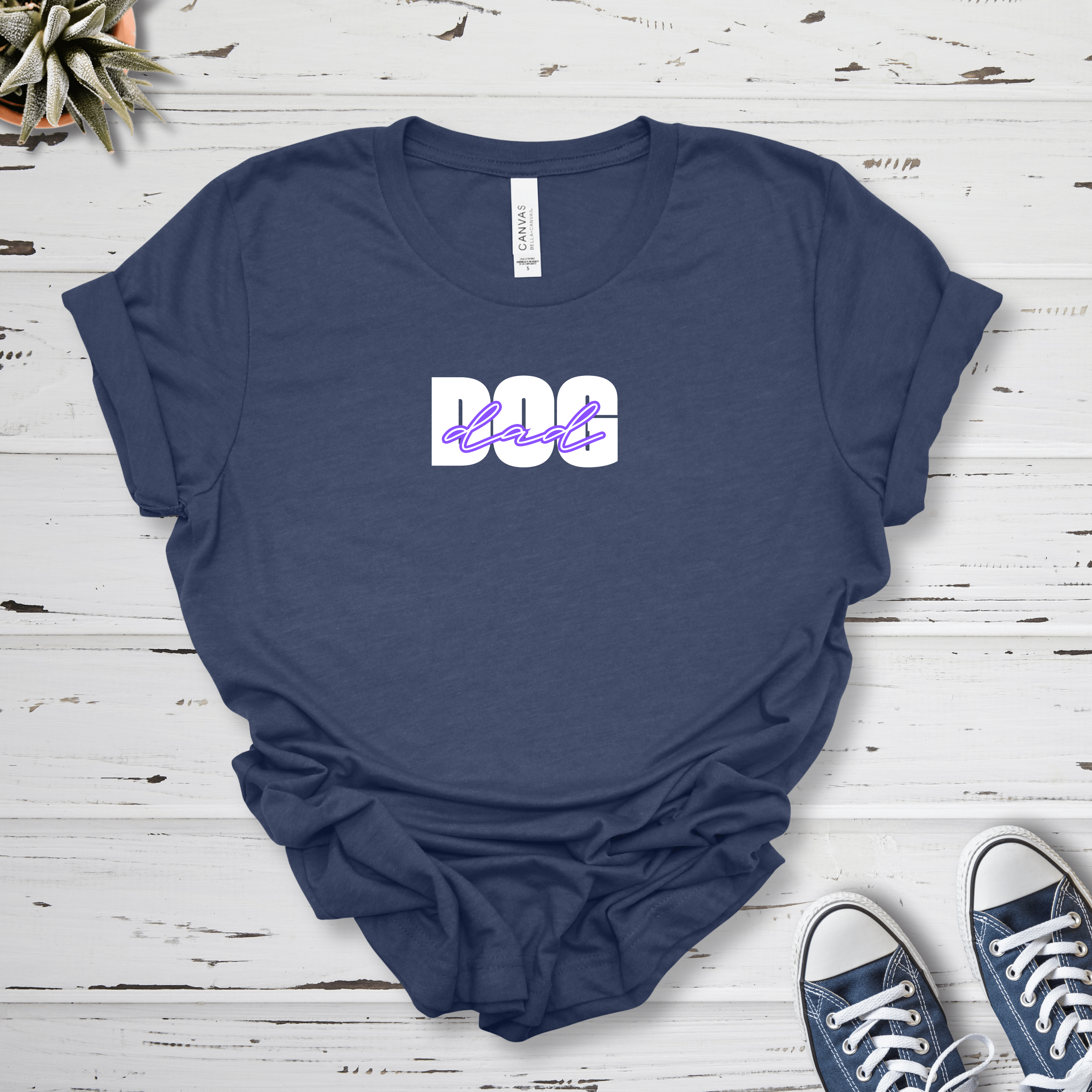 T-Shirt Heather Navy / S Dog Dad Bold Premium Unisex T-Shirt --reallyintothat