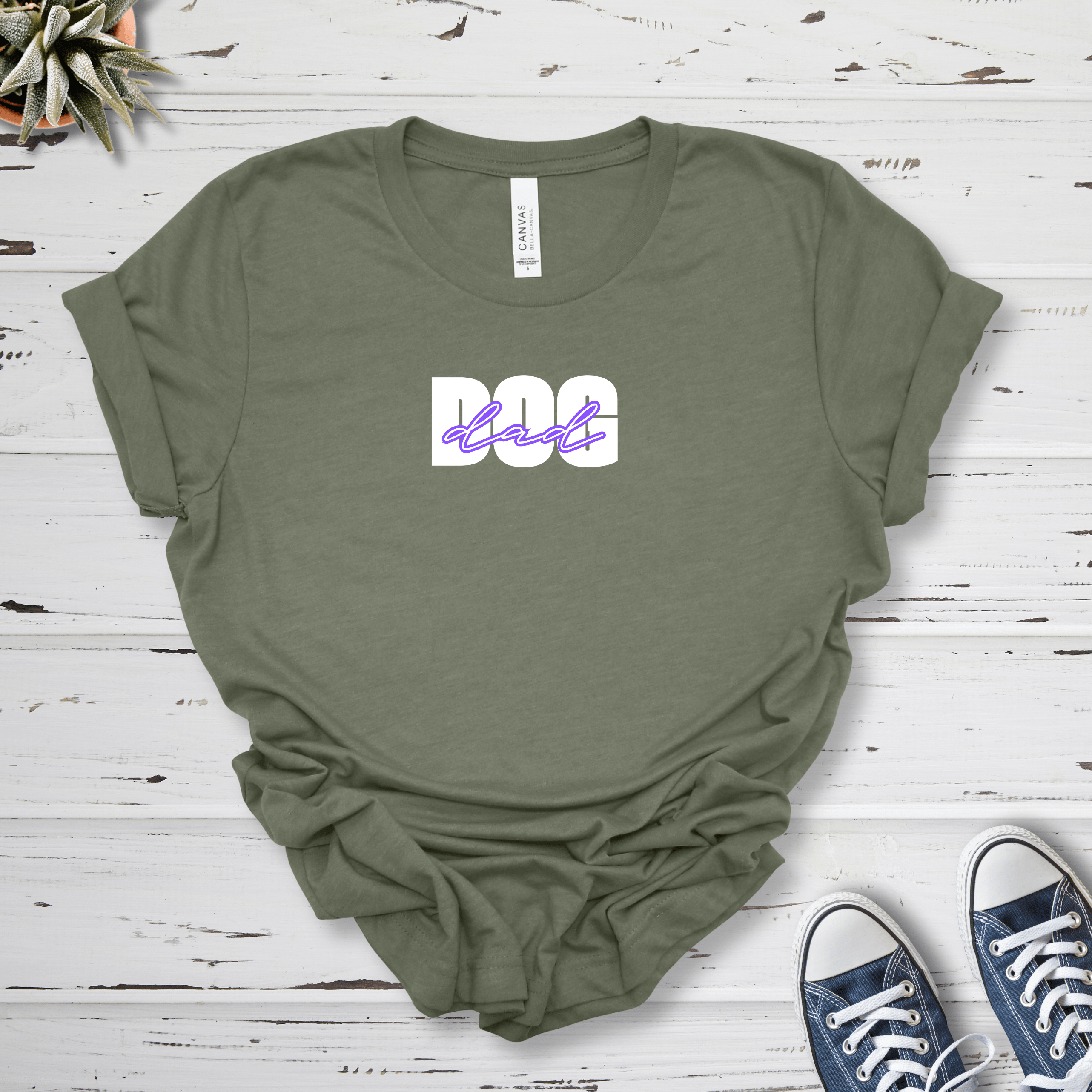 T-Shirt Military Green / S Dog Dad Bold Premium Unisex T-Shirt --reallyintothat