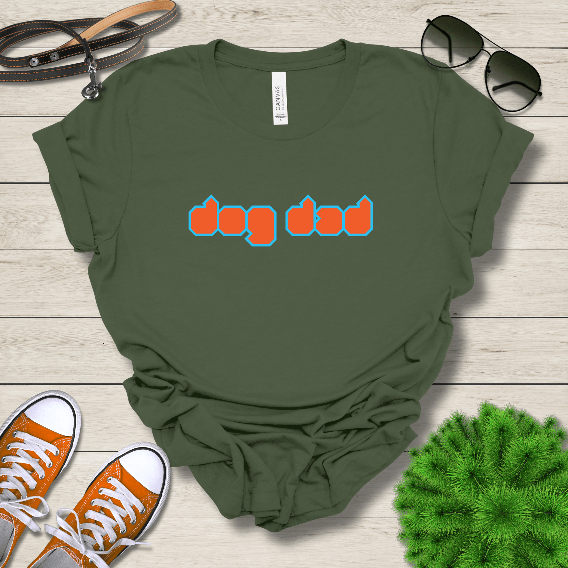 T-Shirt Military Green / S Dog Dad Cubed Premium Unisex T-Shirt --reallyintothat