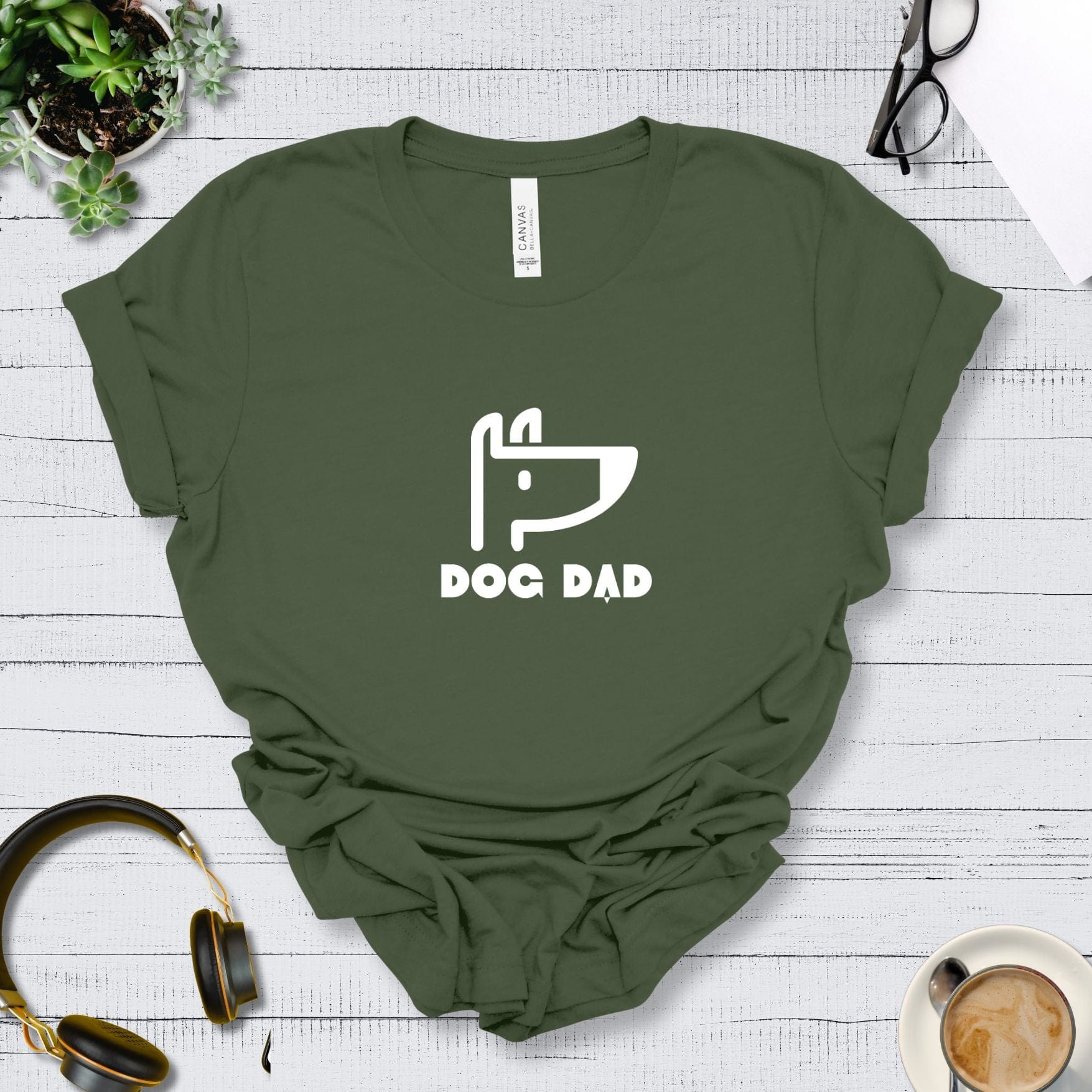 T-Shirt Military Green / S Dog Dad Icon Premium Unisex T-Shirt --reallyintothat