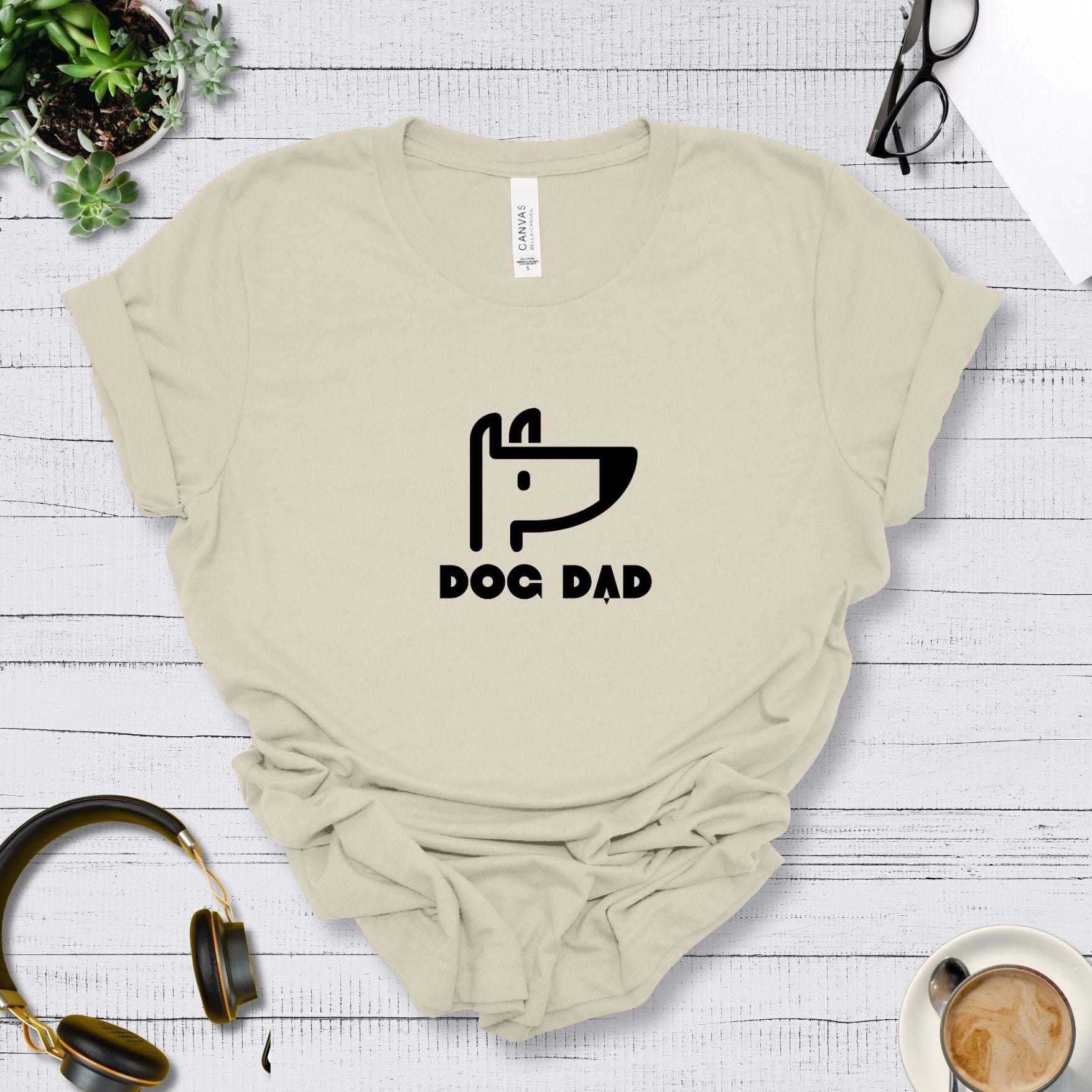 T-Shirt Natural / S Dog Dad Icon Premium Unisex T-Shirt --reallyintothat