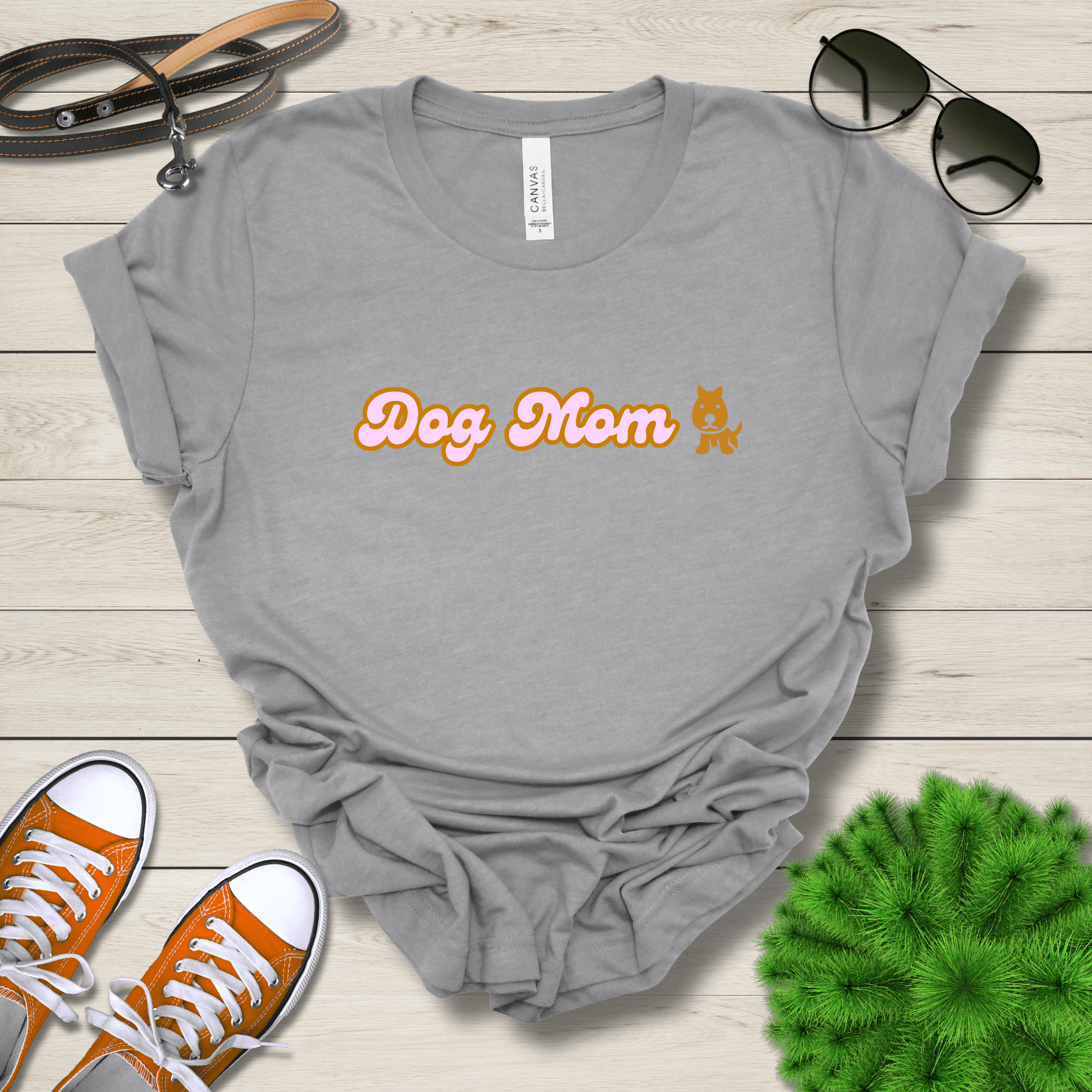 T-Shirt Athletic Heather / S Dog Mom Bubblegum Premium Unisex T-Shirt --reallyintothat