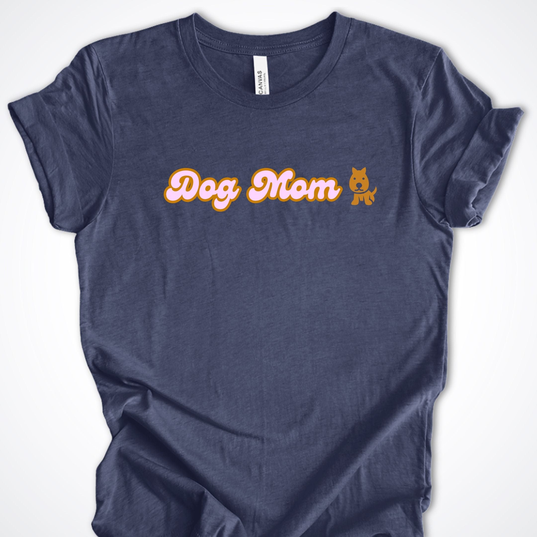 T-Shirt Heather Navy / S Dog Mom Bubblegum Premium Unisex T-Shirt ReallyintoDogs